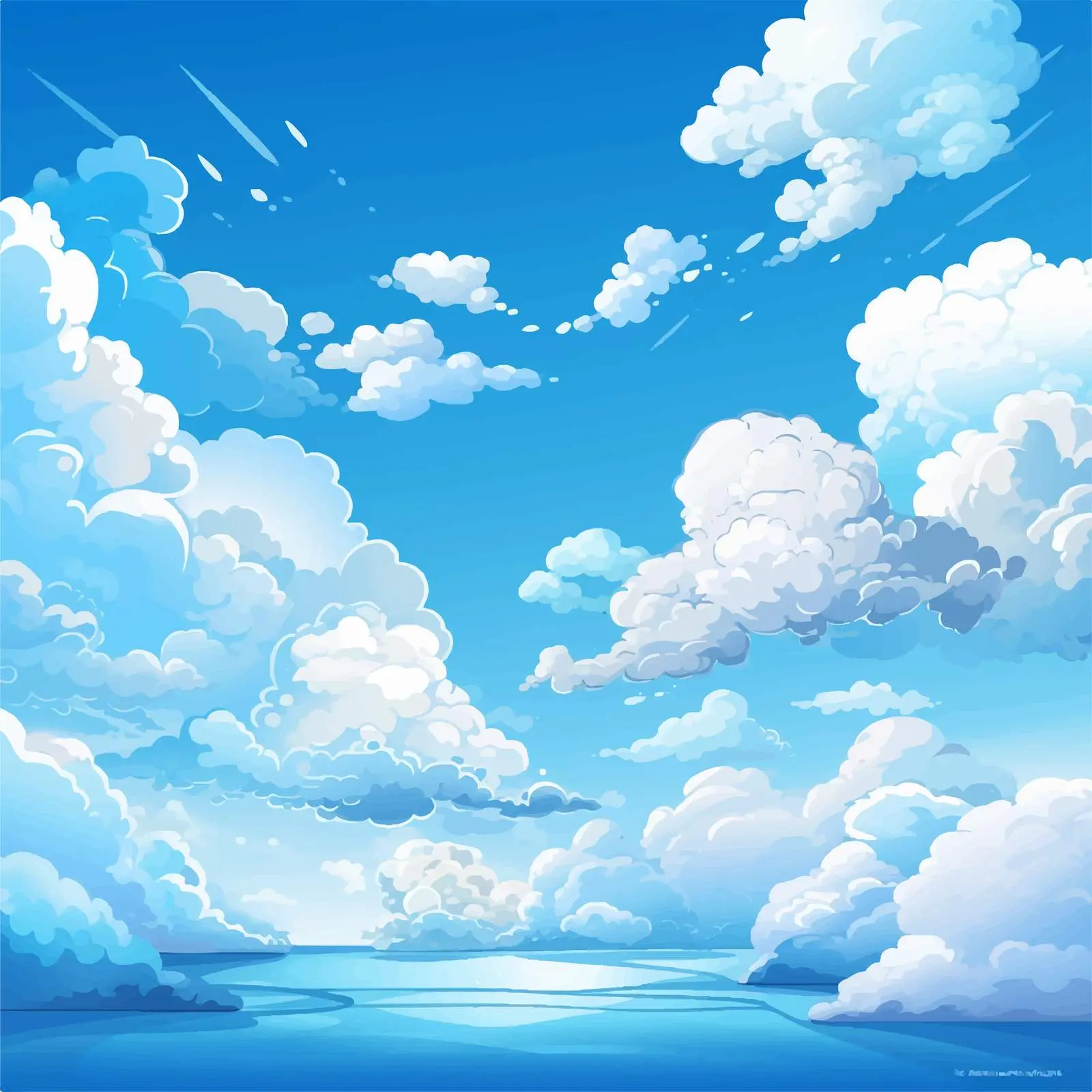 Blue Sky with White Clouds Vector Illustration — free download from Dotvec