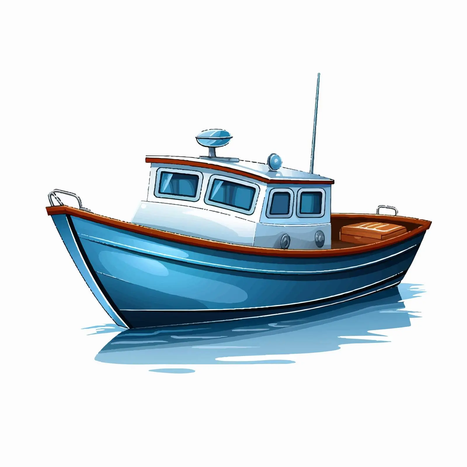 Boat Illustration on White Background Vector – free yacht image from Dotvec
