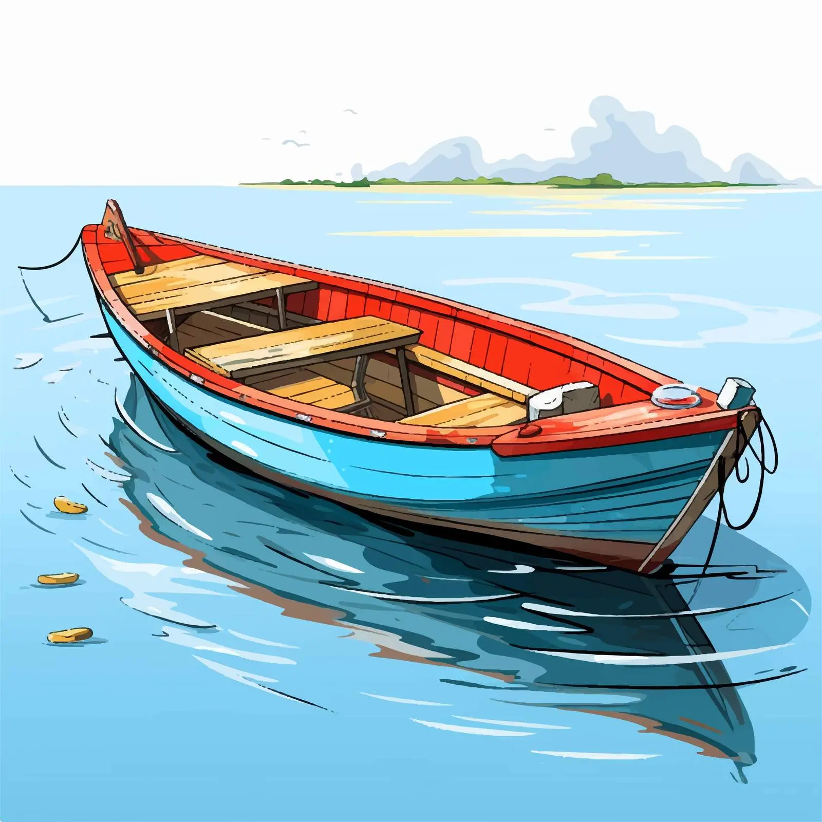 Cartoon Boat Rowing Vector Illustration — free download from Dotvec