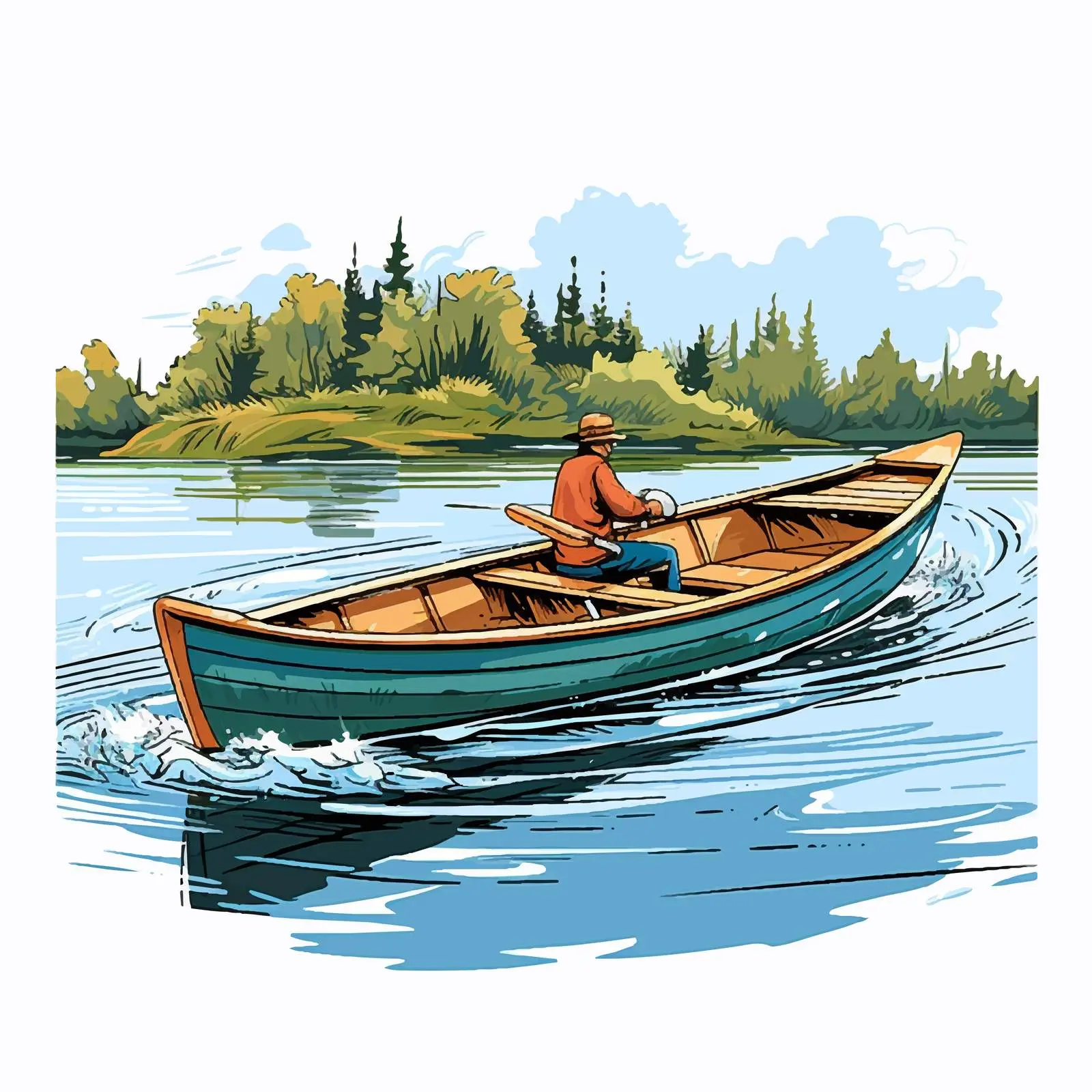 Cartoon Vector of a Rowing Boat — free download from Dotvec
