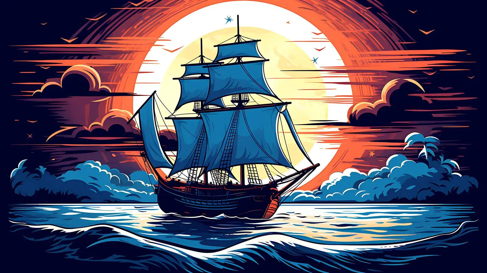 Sailing Boat Illustration — free download from Dotvec