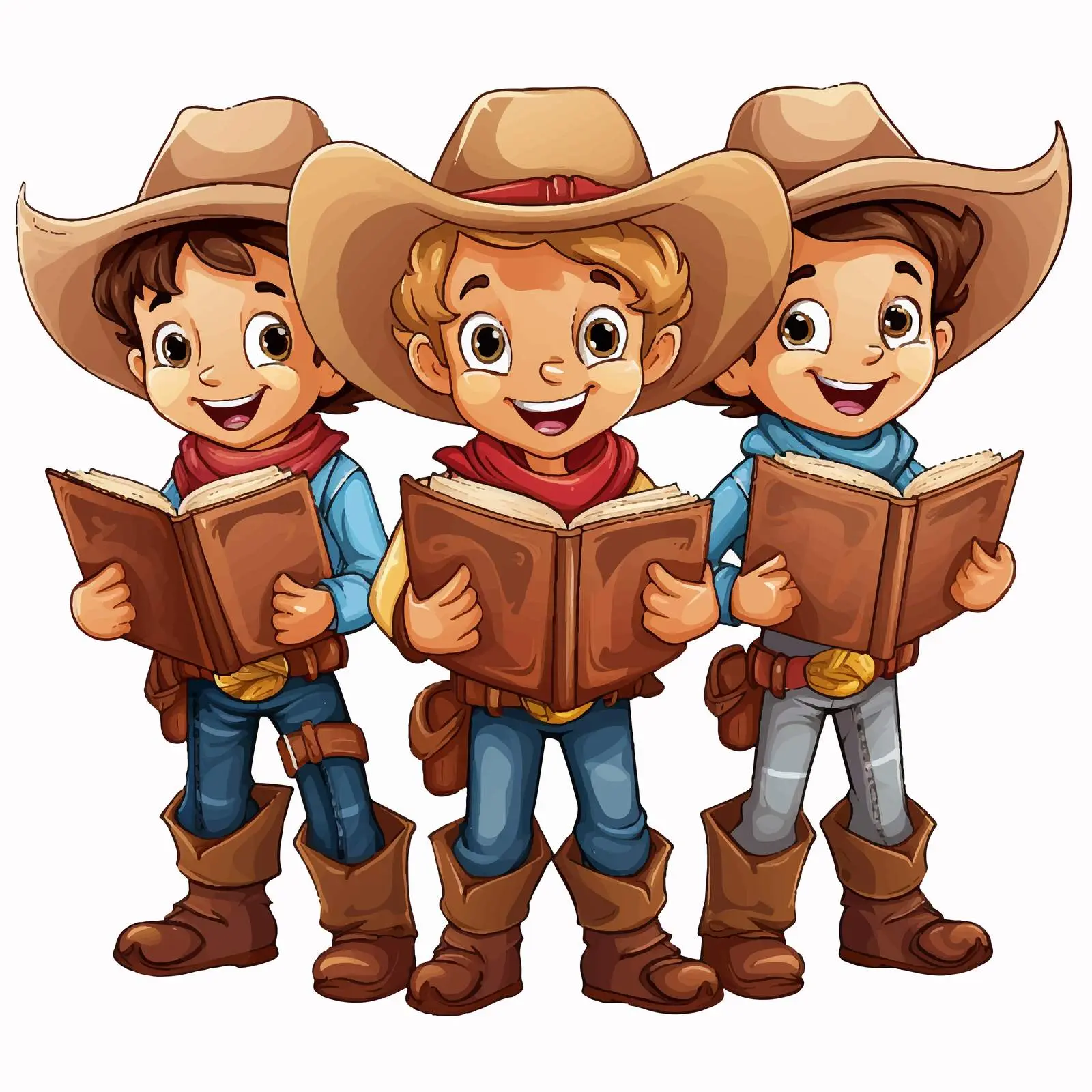 Cowboys on Book Cover Illustration — free download from Dotvec