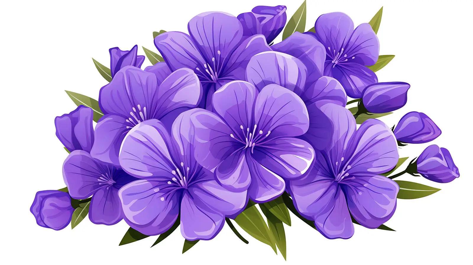 Violet Flowers Bouquet on White Background — free download from Dotvec