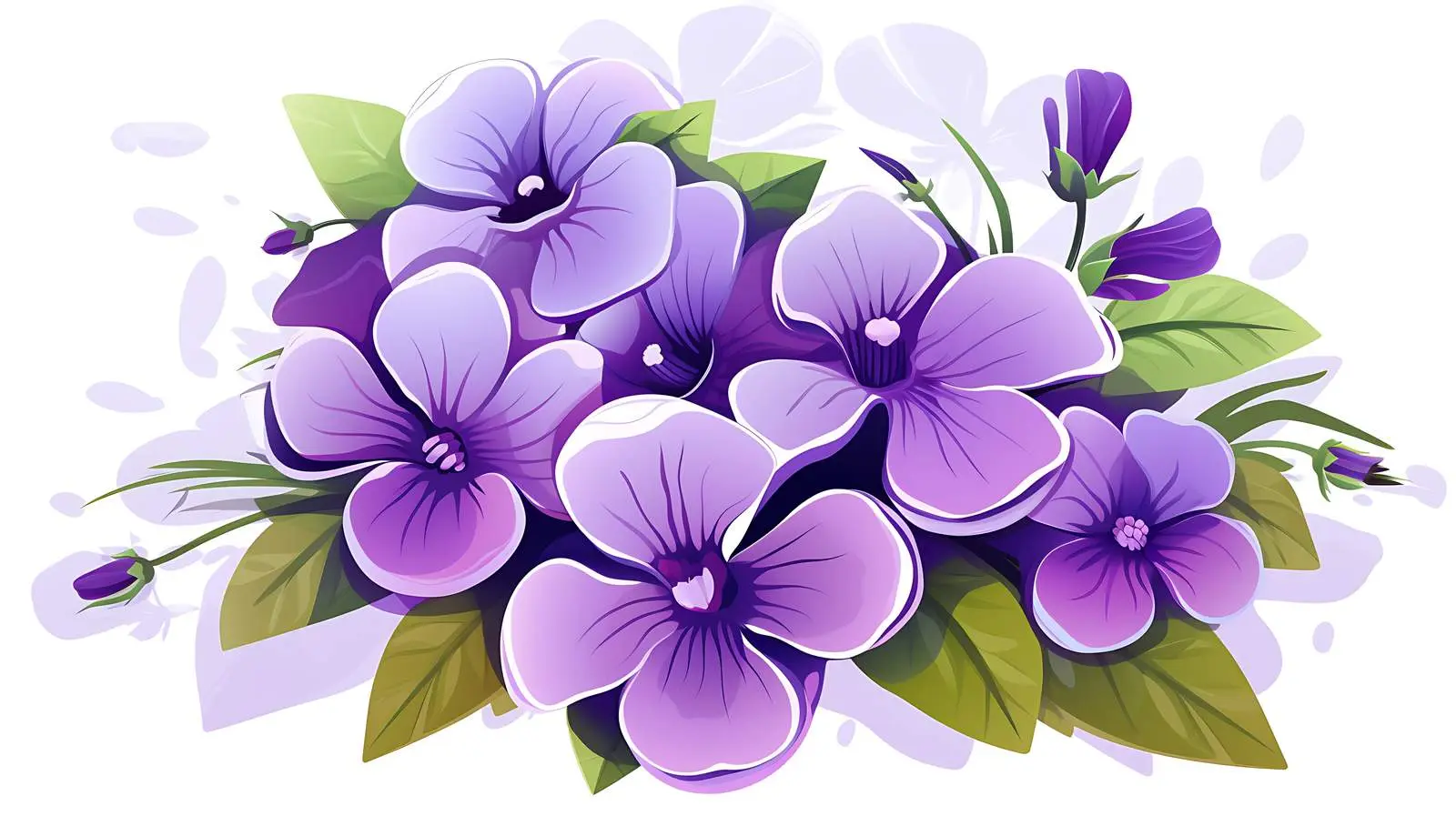 Violet Bouquet on White Background — free download from Dotvec