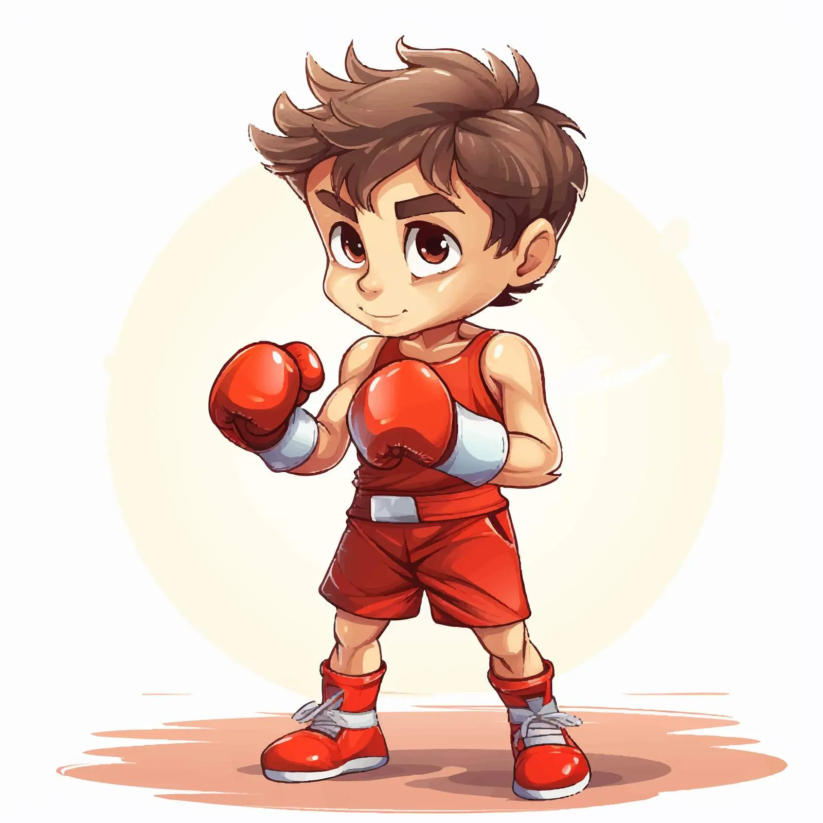 Boxing Boy Cartoon Vector Illustration — free download from Dotvec