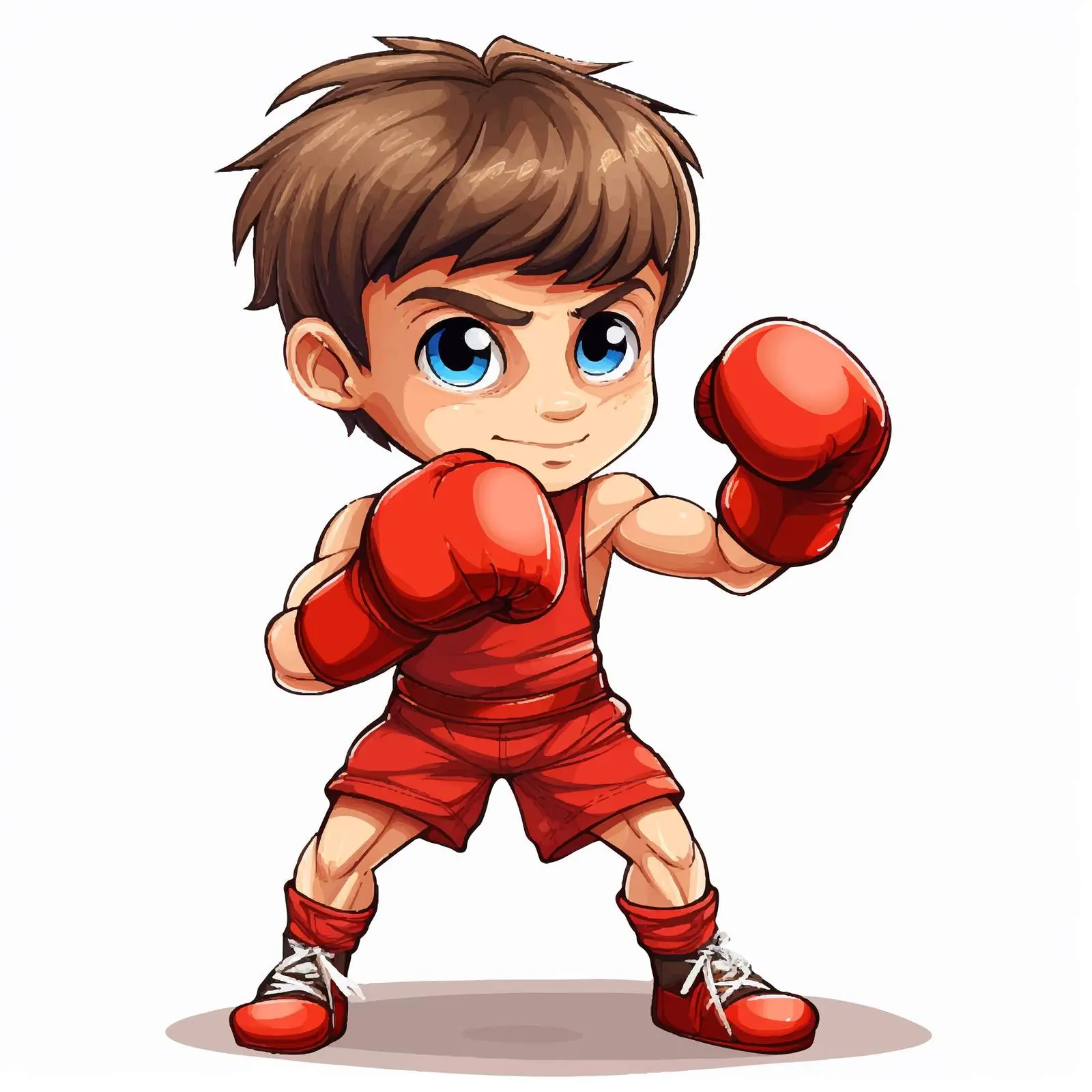 Cartoon Boxing Boy Vector Illustration — free download from Dotvec
