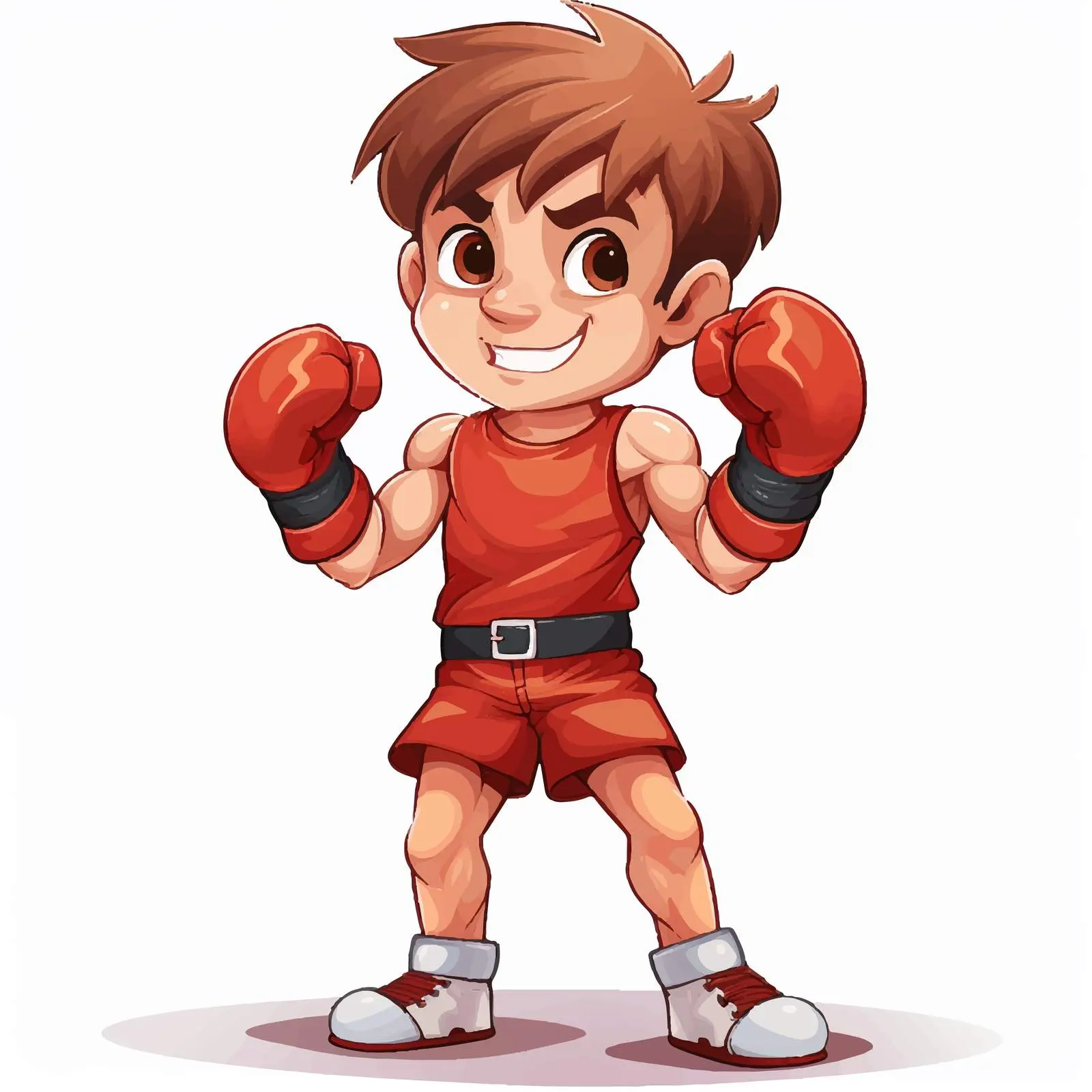 Boxing Boy Cartoon Vector Illustration — free download from Dotvec