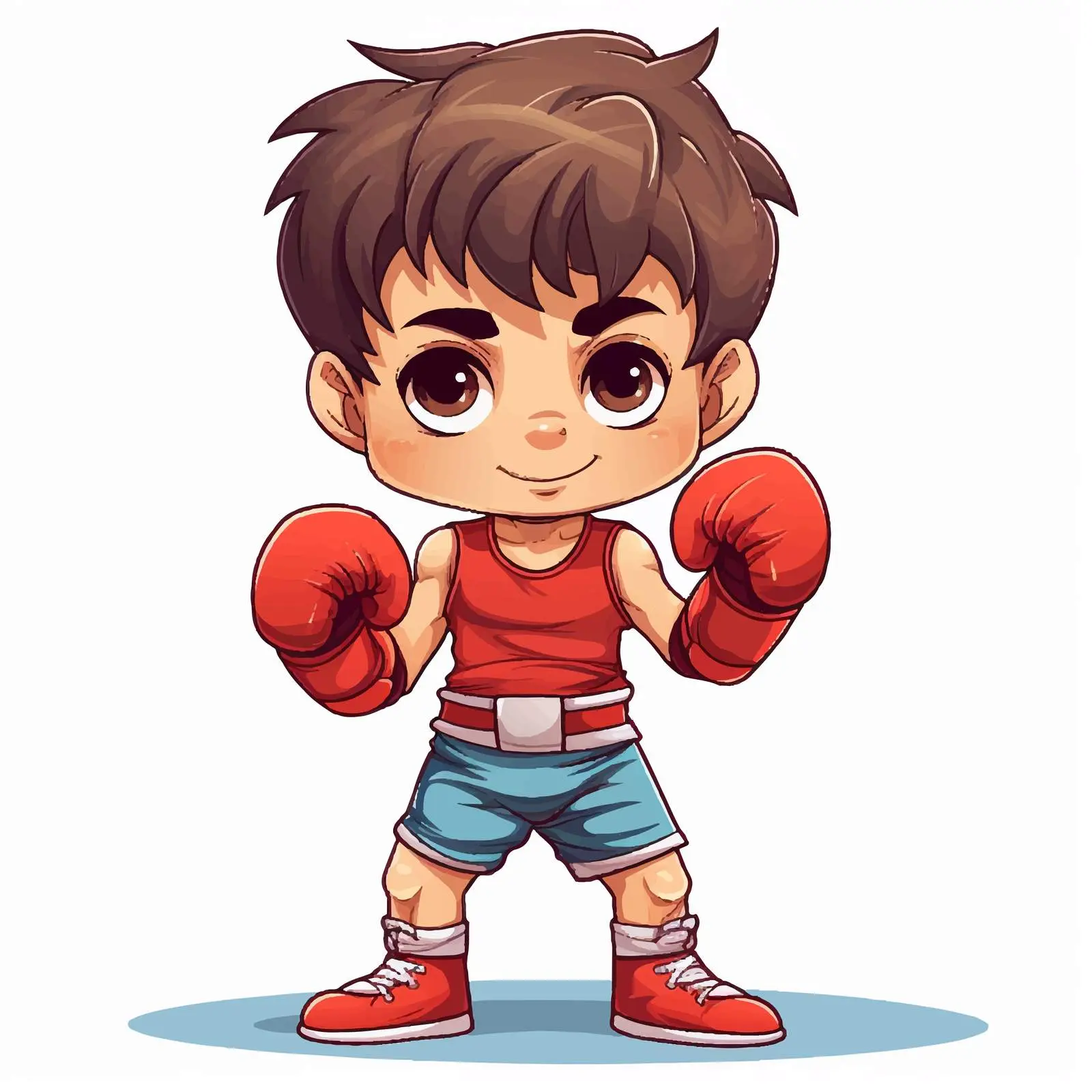 Boxing Boy Cartoon Vector Illustration — free download from Dotvec