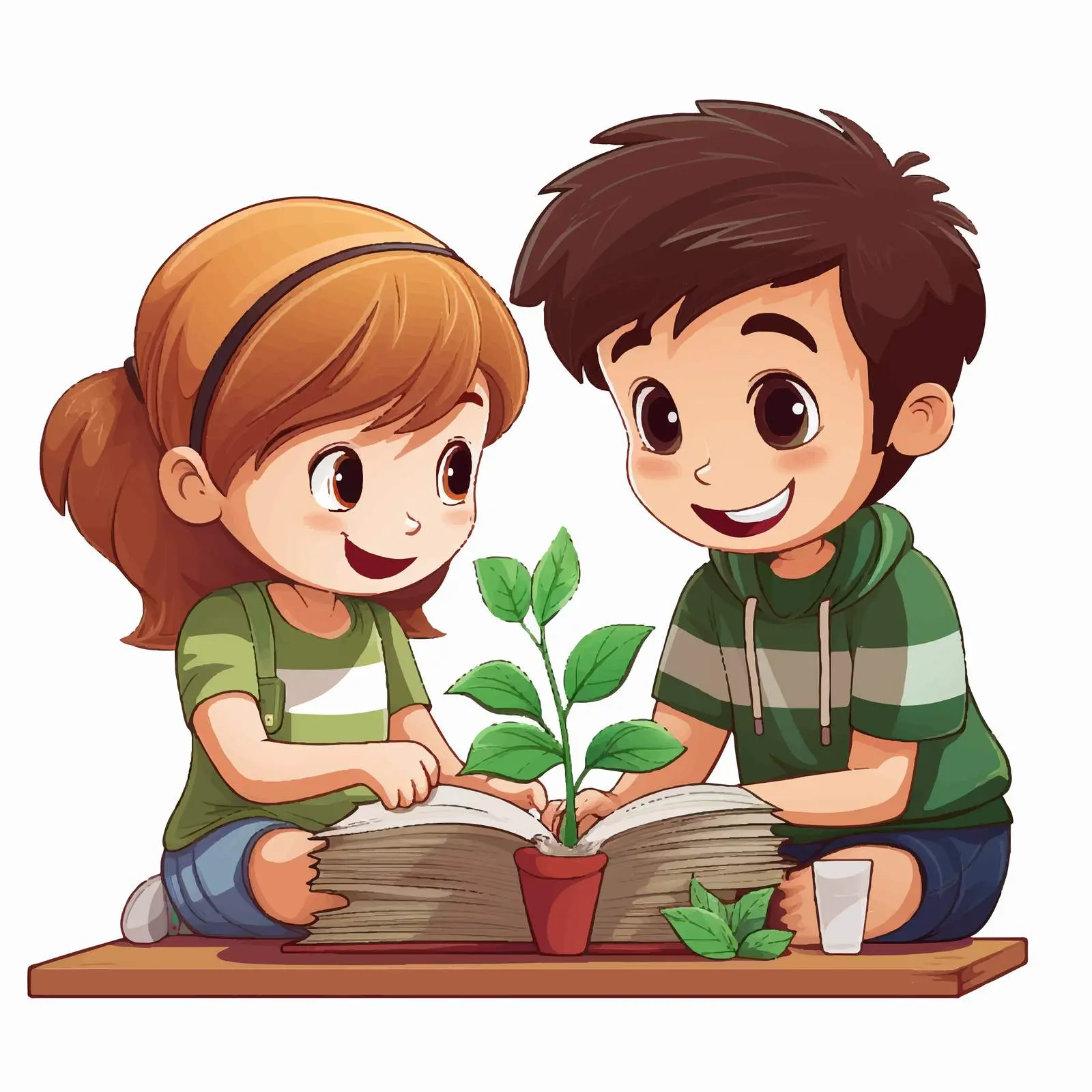 Children Learning About Plants Together — free download from Dotvec