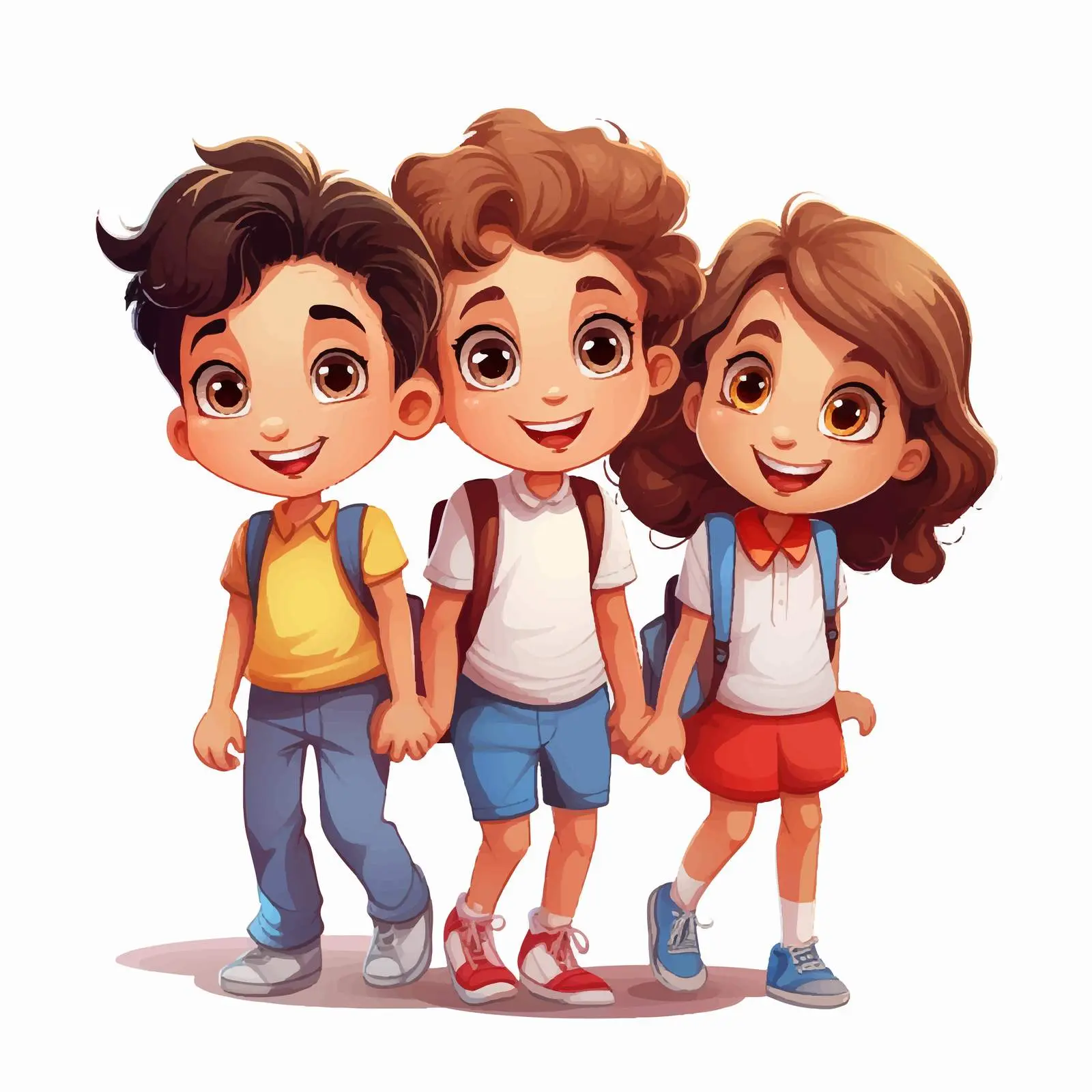 Children Illustration on White Background — free download from Dotvec