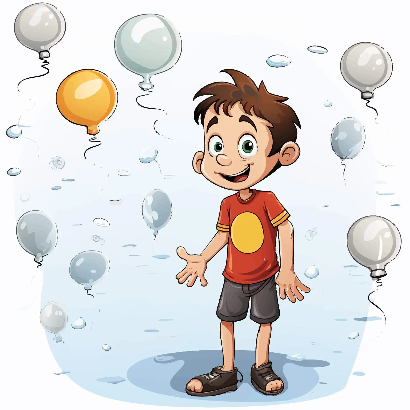 Boy with Various Callout Shapes Illustration — free download from Dotvec