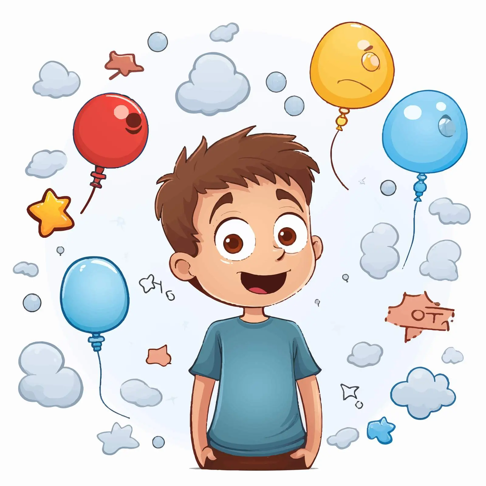 Boy Illustrations with Various Callout Shapes — free download from Dotvec