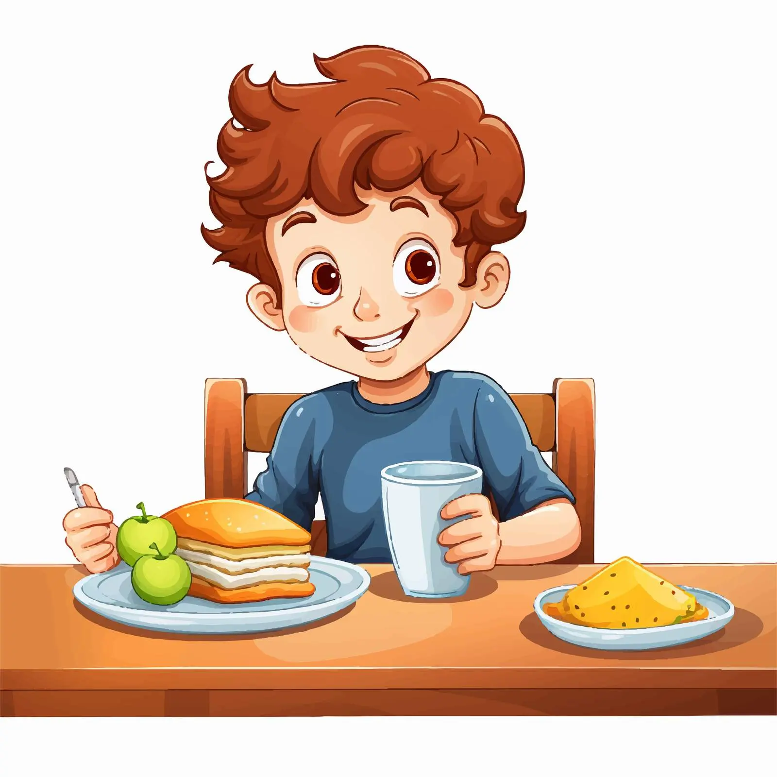 Boy Enjoying Breakfast at the Table — free download from Dotvec
