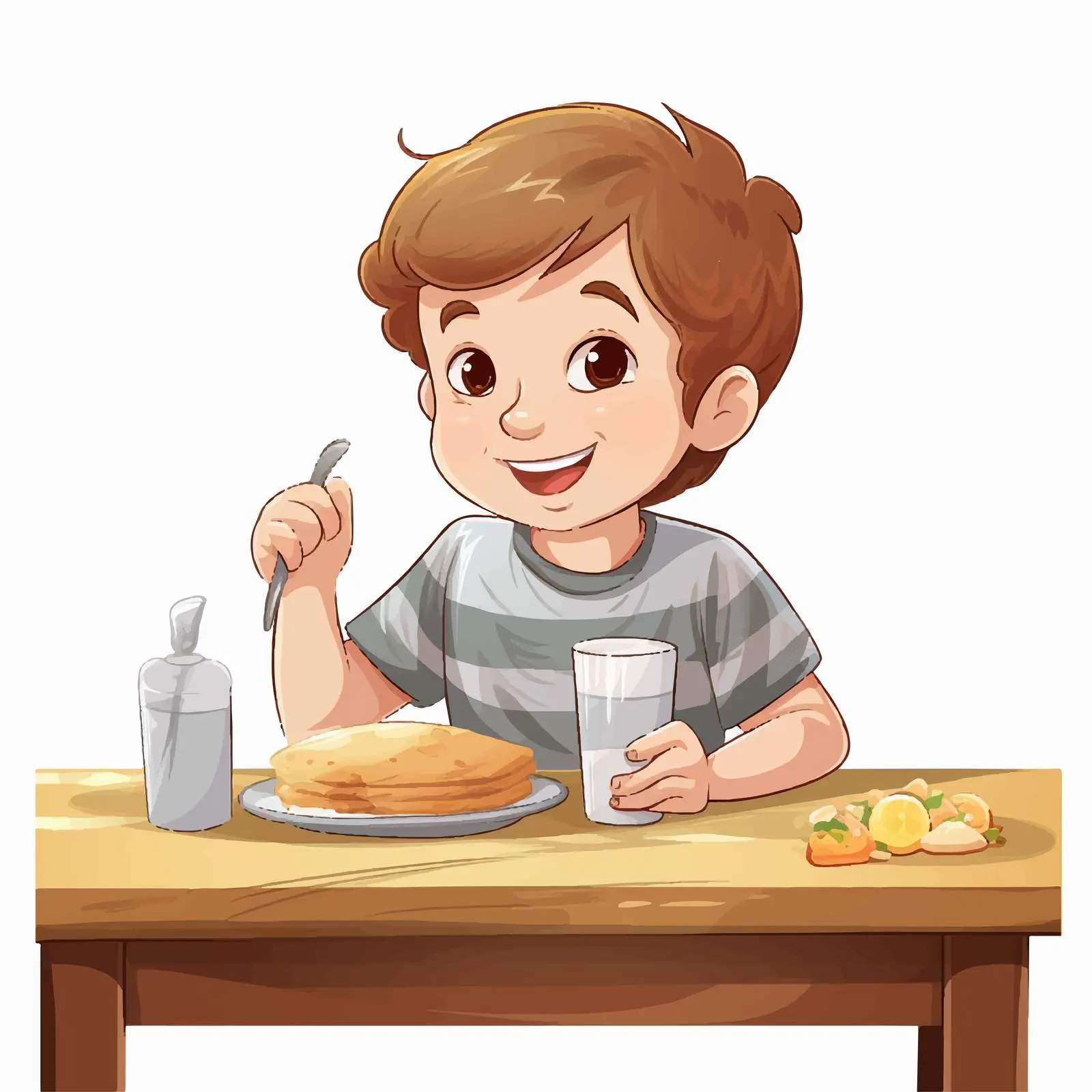 Boy Having Breakfast at the Dining Table — free download from Dotvec