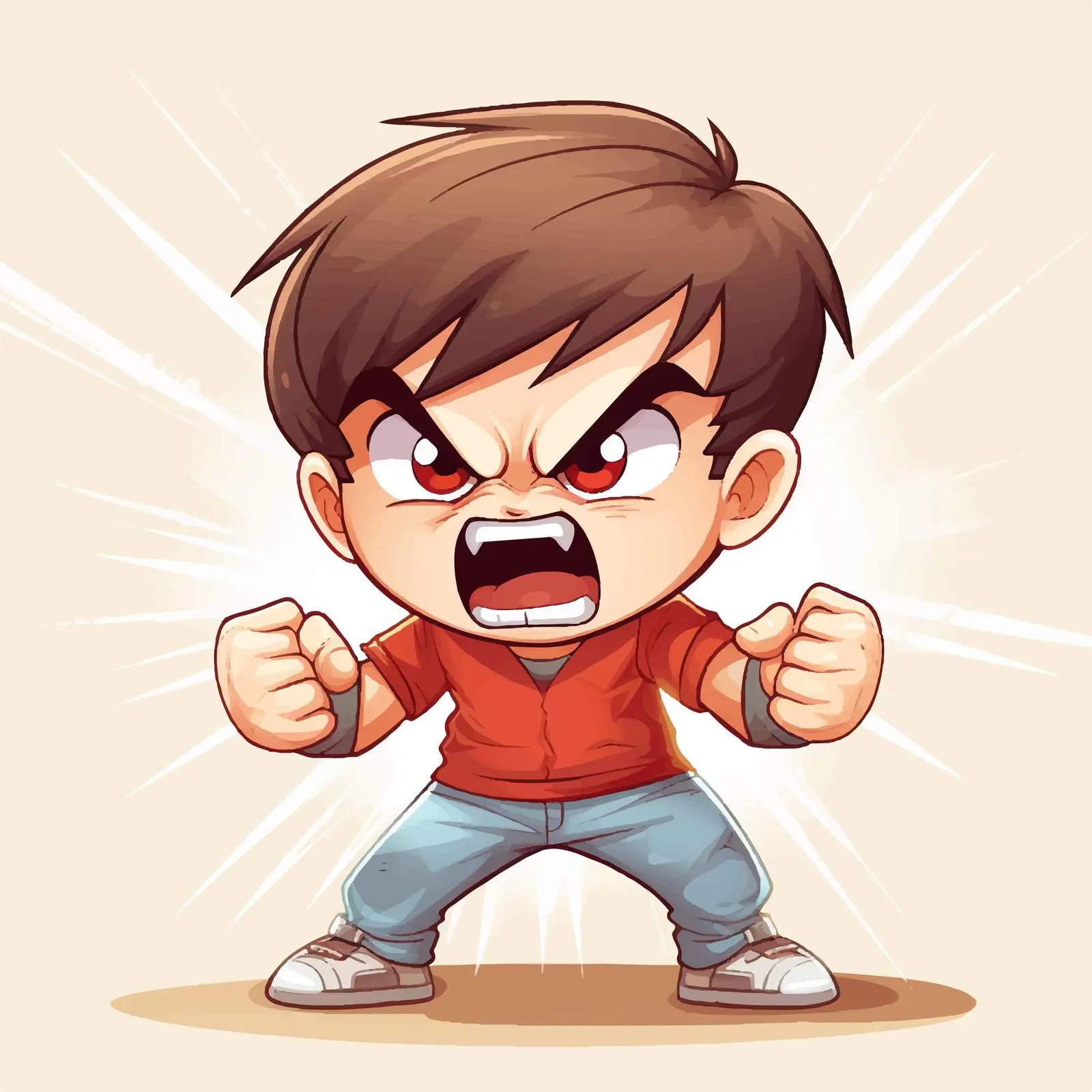 Angry Boy Cartoon Vector Illustration — free download from Dotvec