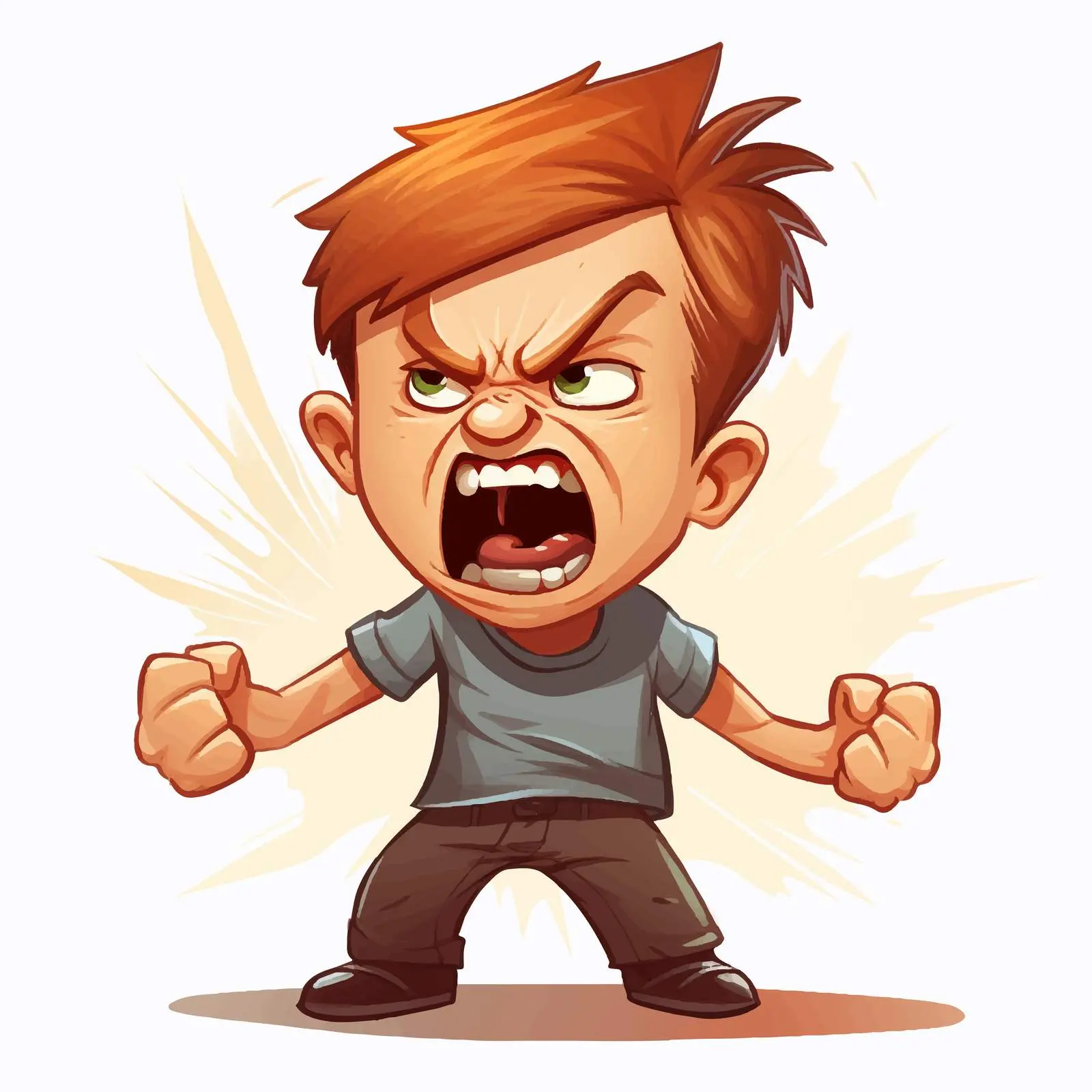 Angry Boy Cartoon Vector Illustration — free download from Dotvec
