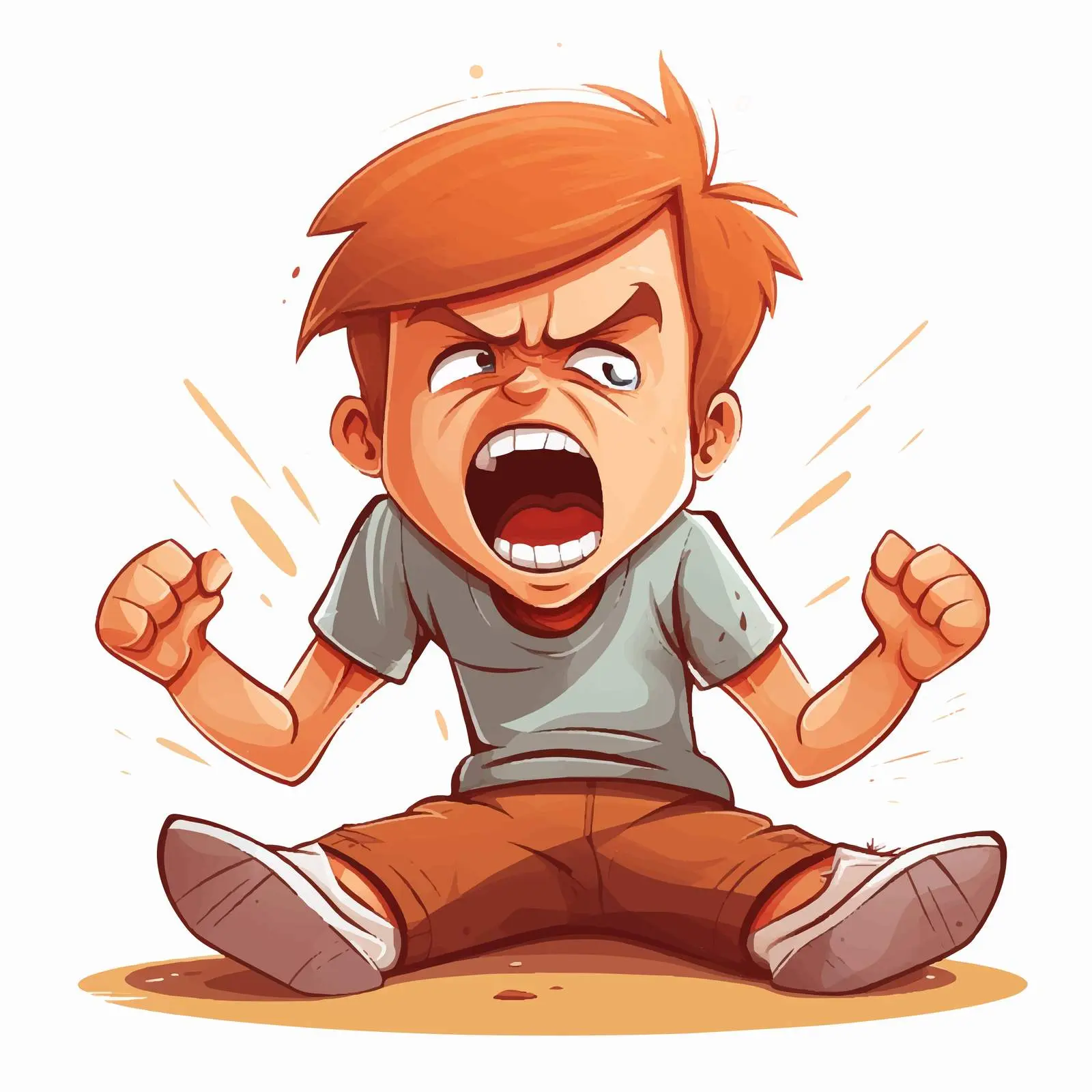 Boy Expressing Anger Cartoon Vector Illustration — free download from Dotvec
