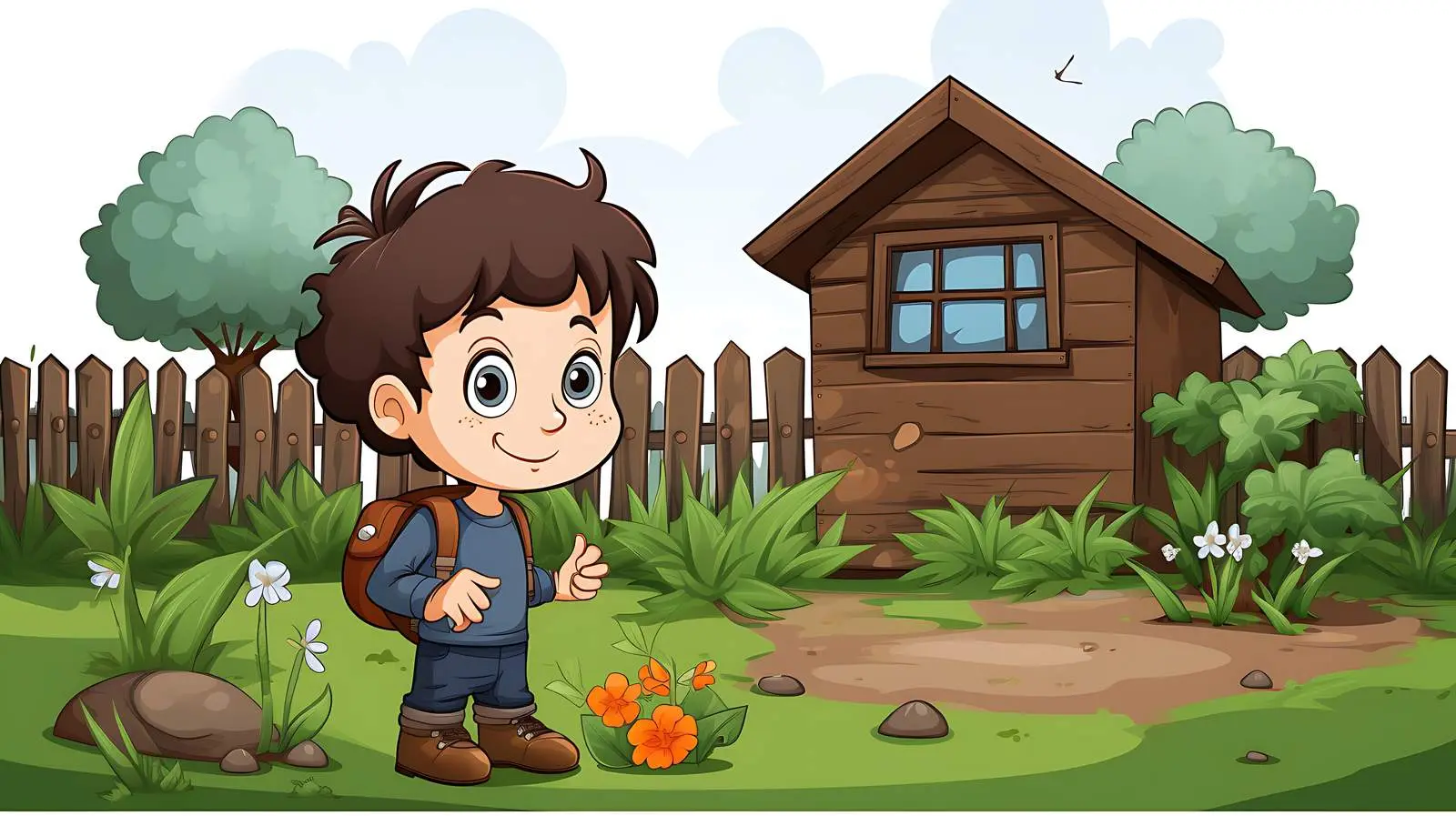 Boy Playing in Yard — free download from Dotvec