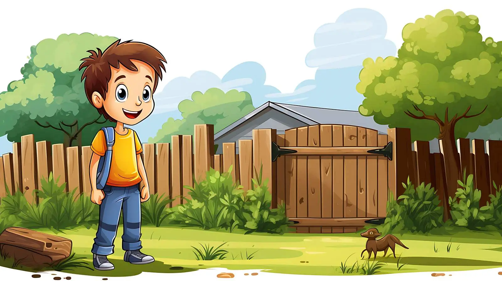 Boy Playing Cartoon Illustration Vector Art — free download from Dotvec