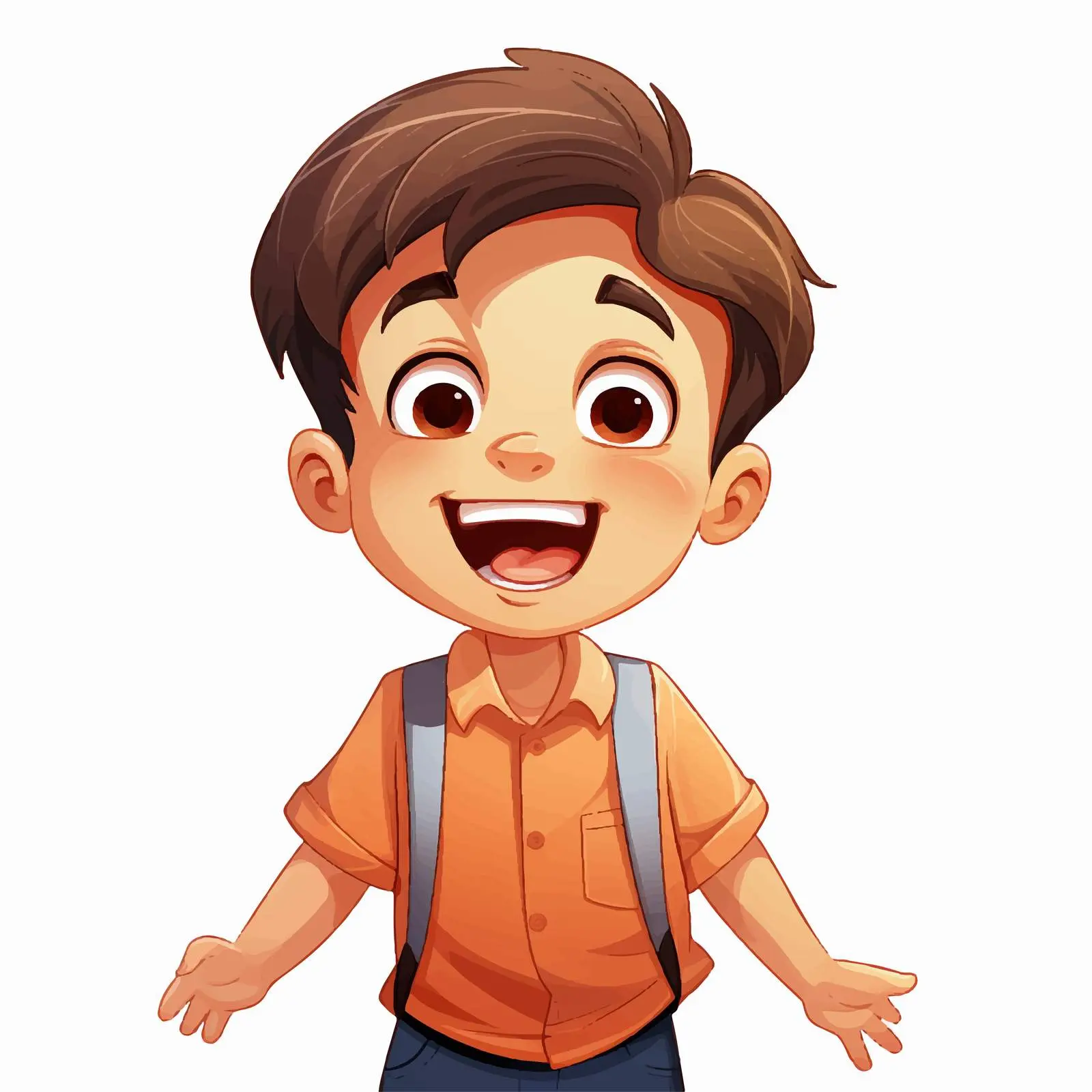 Laughing Boy Cartoon Vector Illustration – free playful boy image from Dotvec