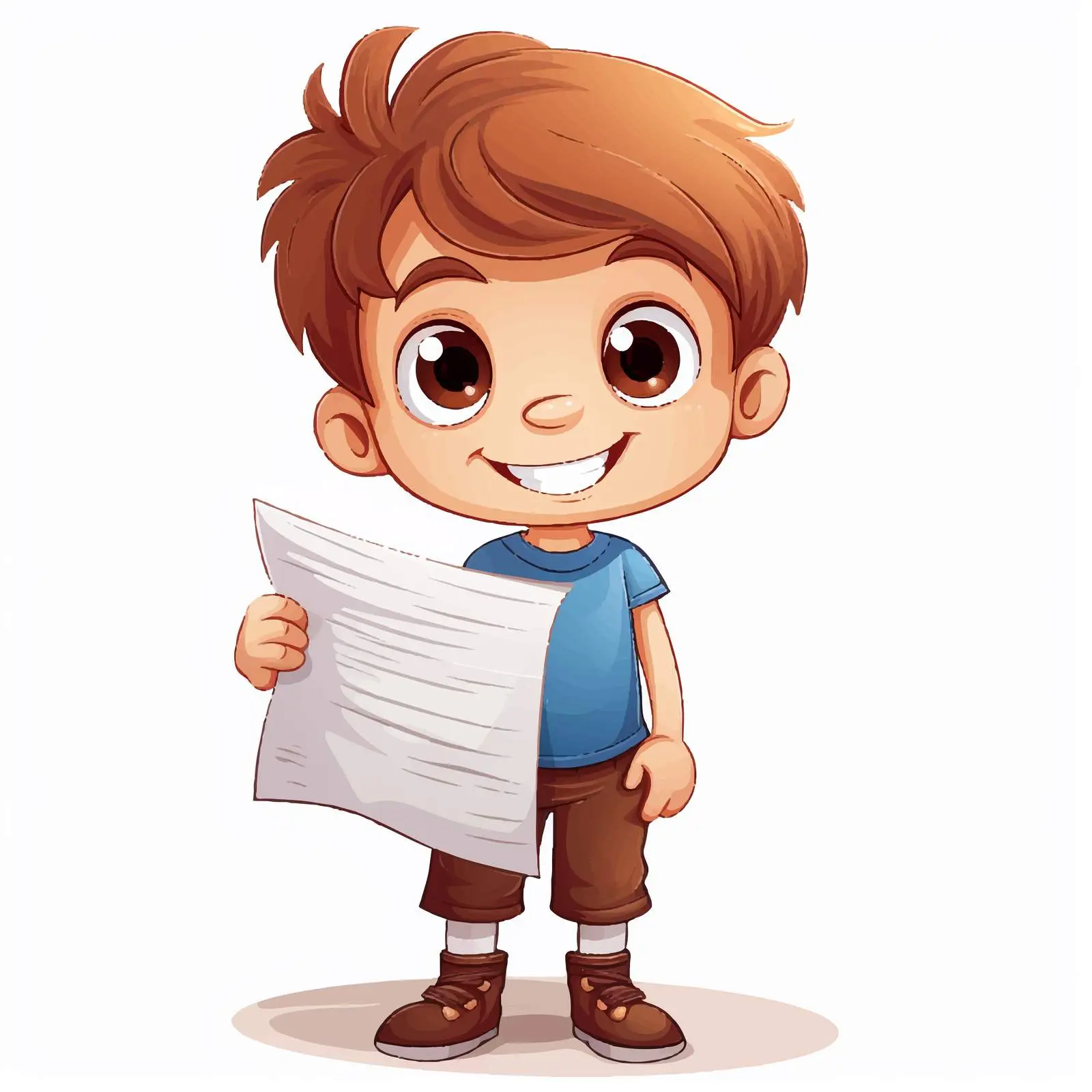 Cartoon Illustration of a Boy on Paper — free download from Dotvec