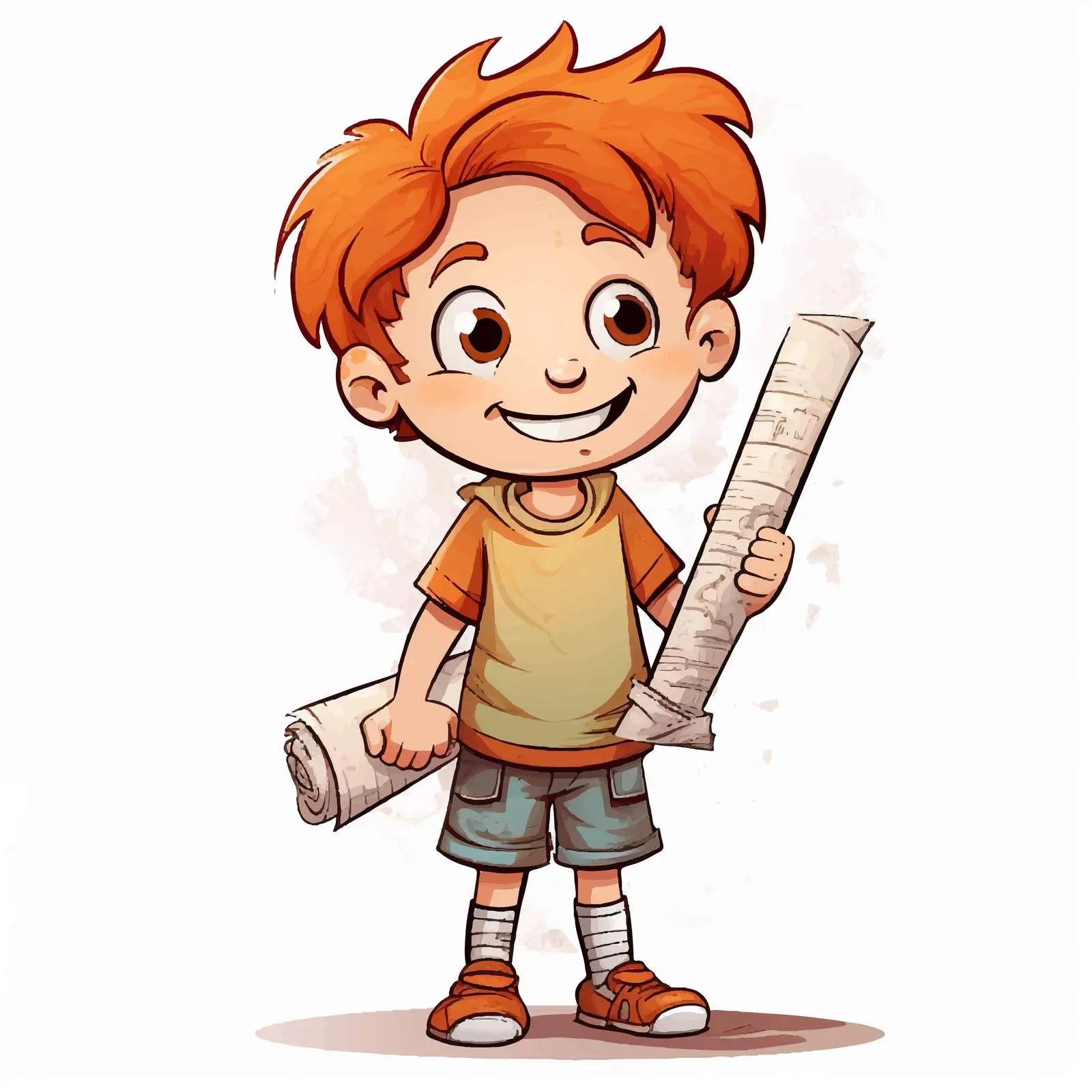 Cartoon Boy Illustration on Paper Background — free download from Dotvec