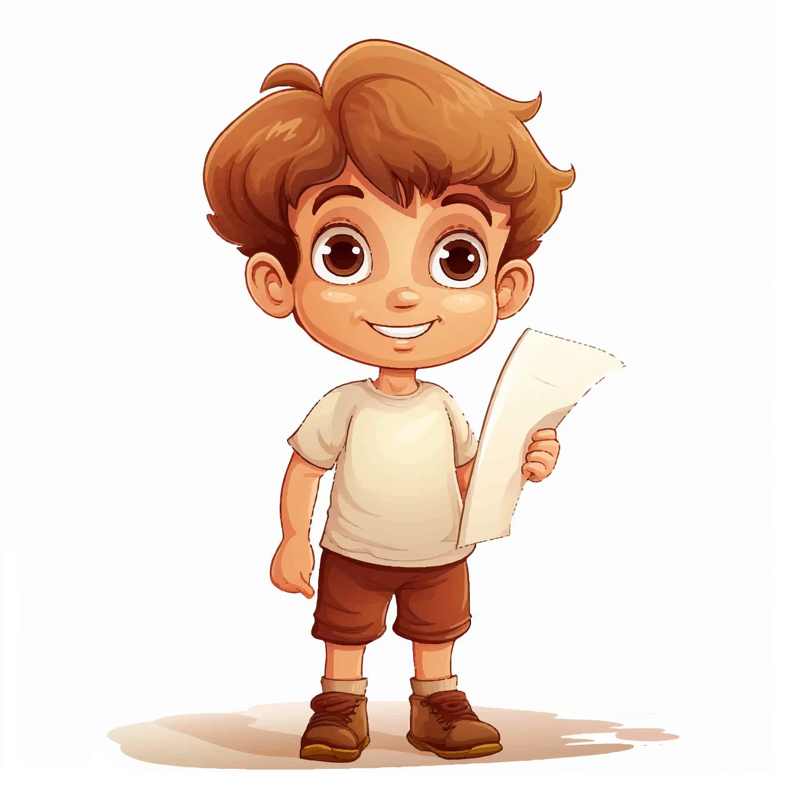 Cartoon Illustration of a Boy on Paper — free download from Dotvec