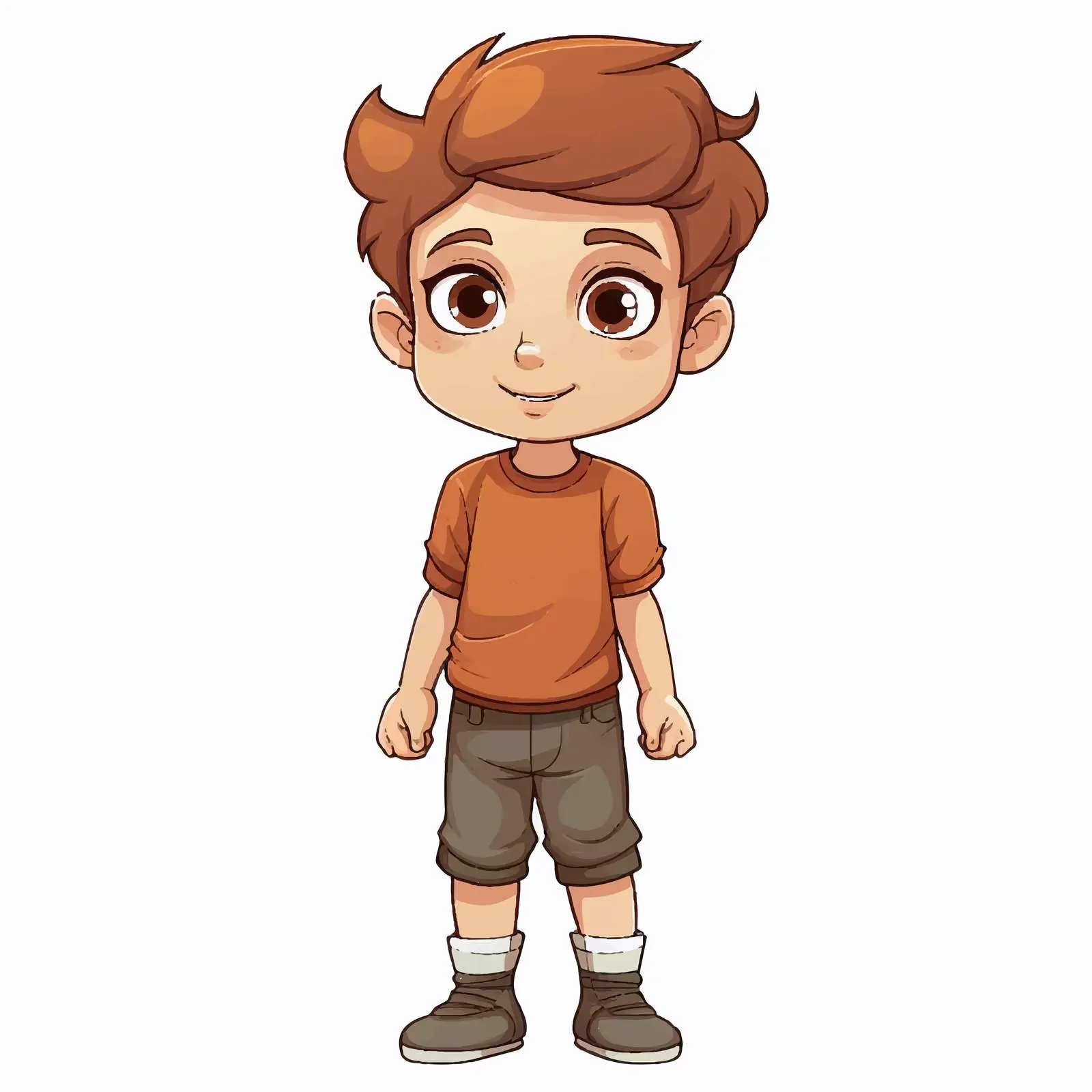 Cartoon Illustration of a Boy on White Background – free stylized boy image from Dotvec