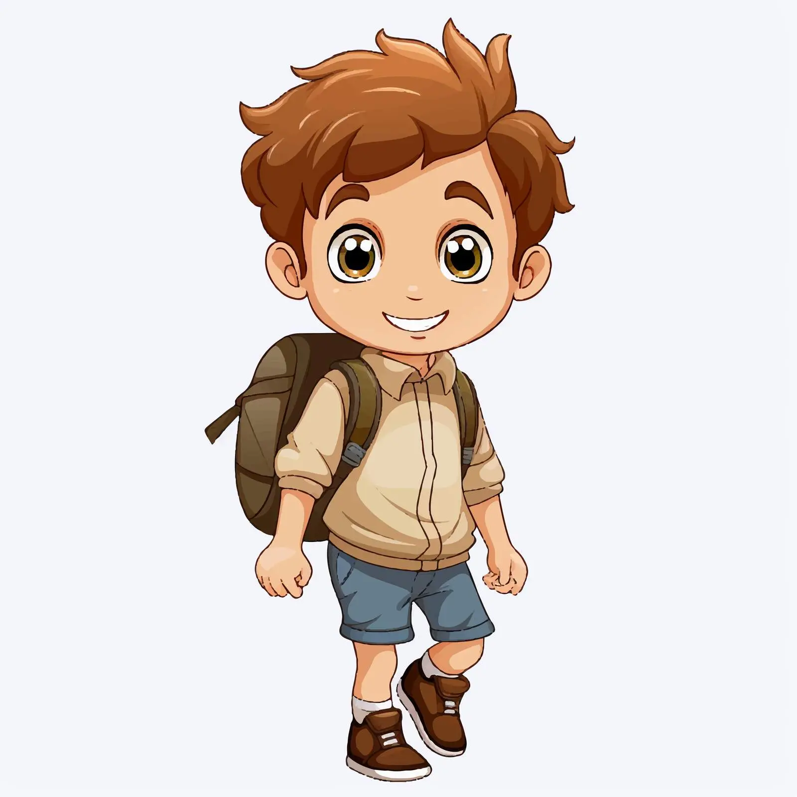 Cartoon Illustration of a Boy on White Background — free download from Dotvec