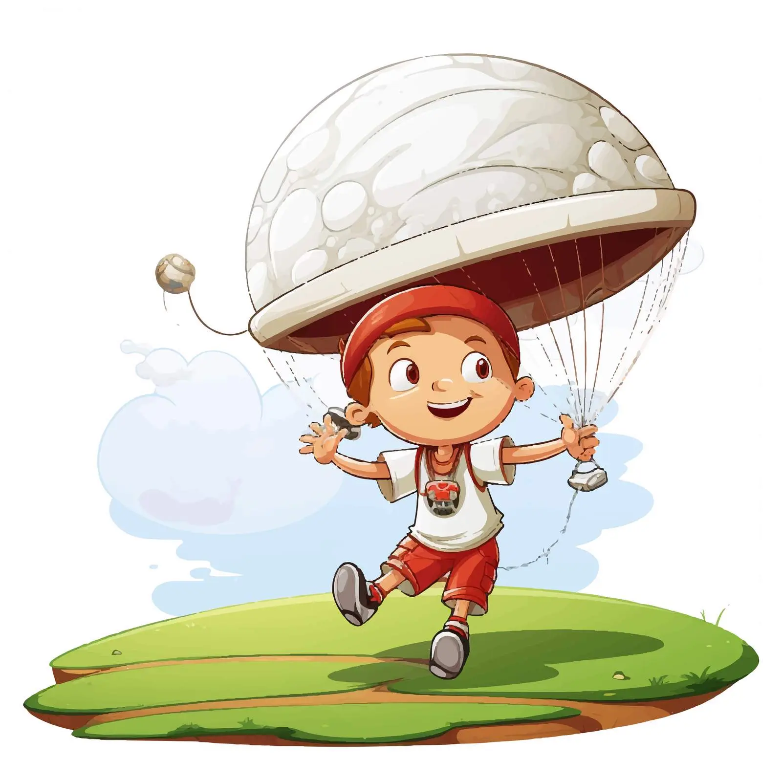 Boy Playing Golf with Blimp Vector Illustration — free download from Dotvec