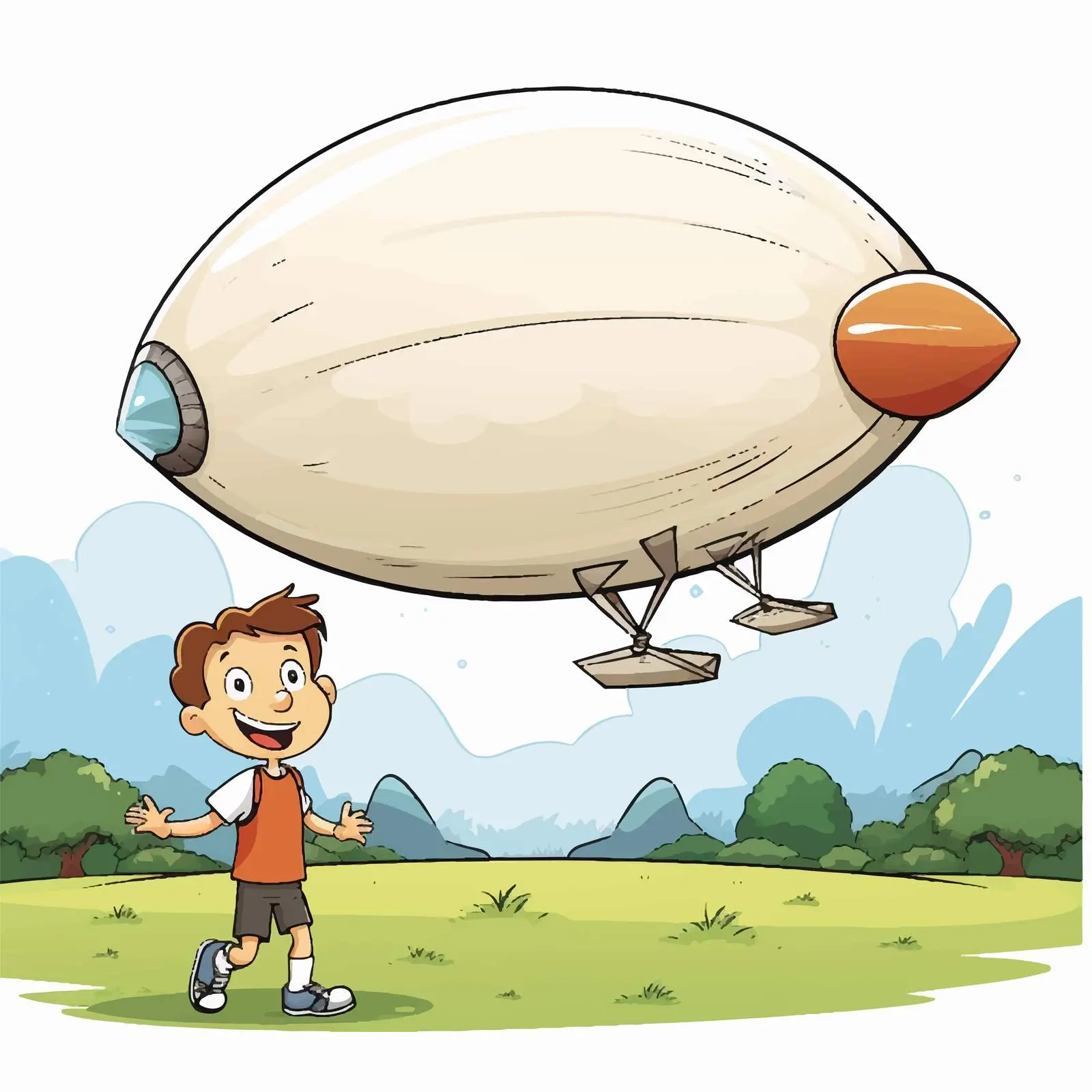 Boy Playing Golf with Blimp Vector Illustration — free download from Dotvec