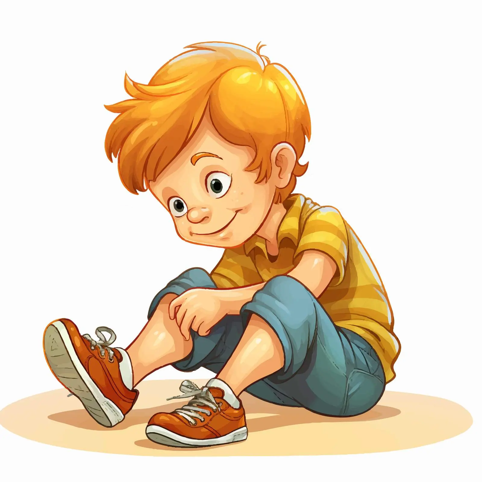 Boy Putting on Shoes Cartoon Vector Illustration — free download from Dotvec