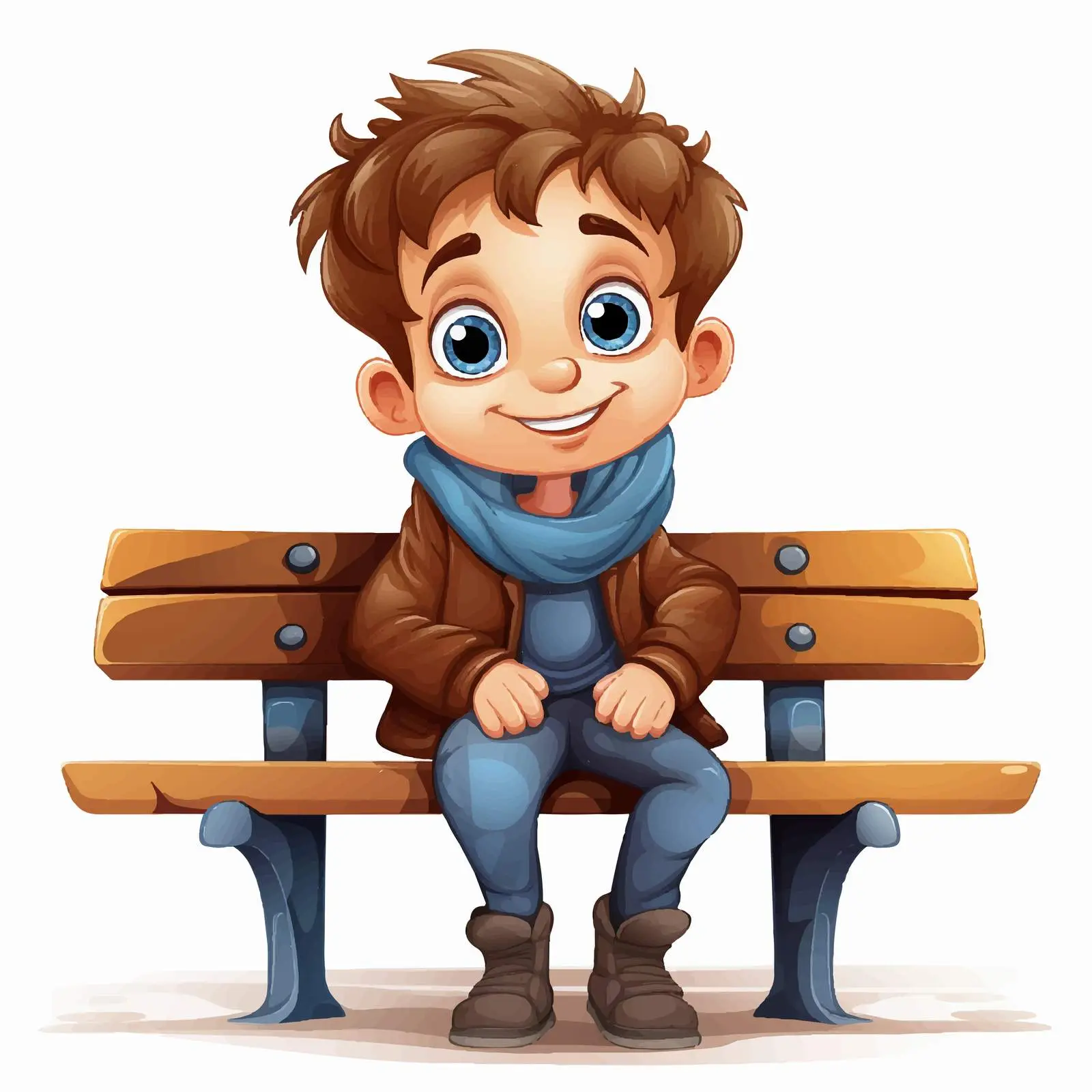 Boy Sitting on Bench Illustration — free download from Dotvec