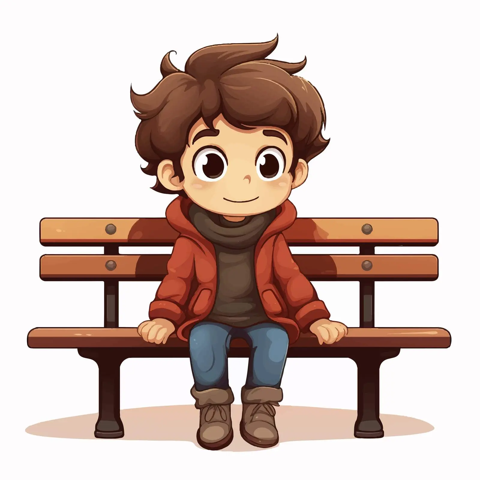 Boy Sitting on Bench Illustration – free sitting position image from Dotvec