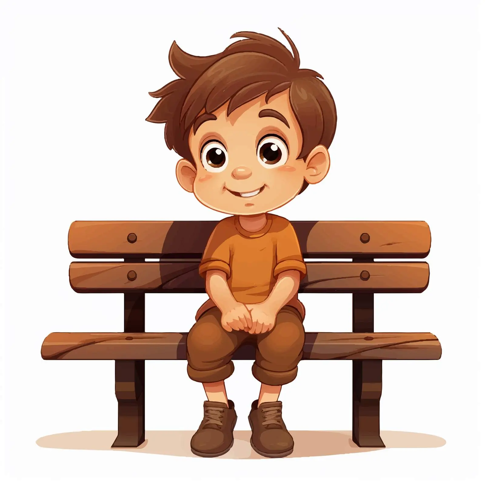 Boy Sitting on a Bench Vector Illustration — free download from Dotvec