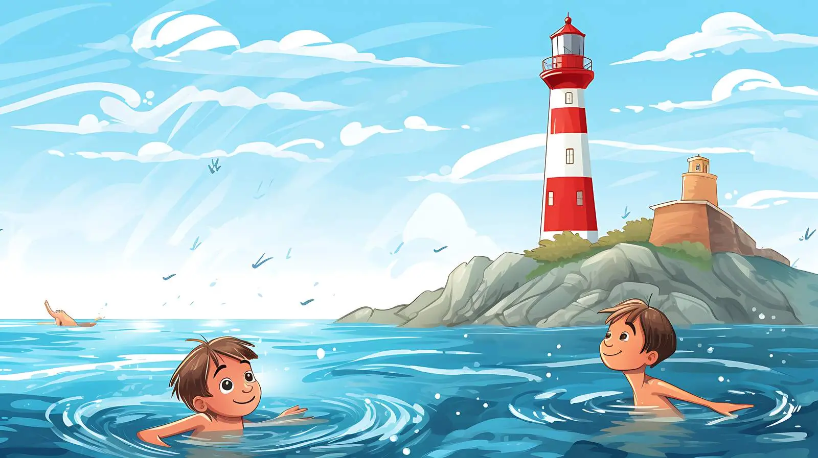 Child Swimming in Sea — free download from Dotvec