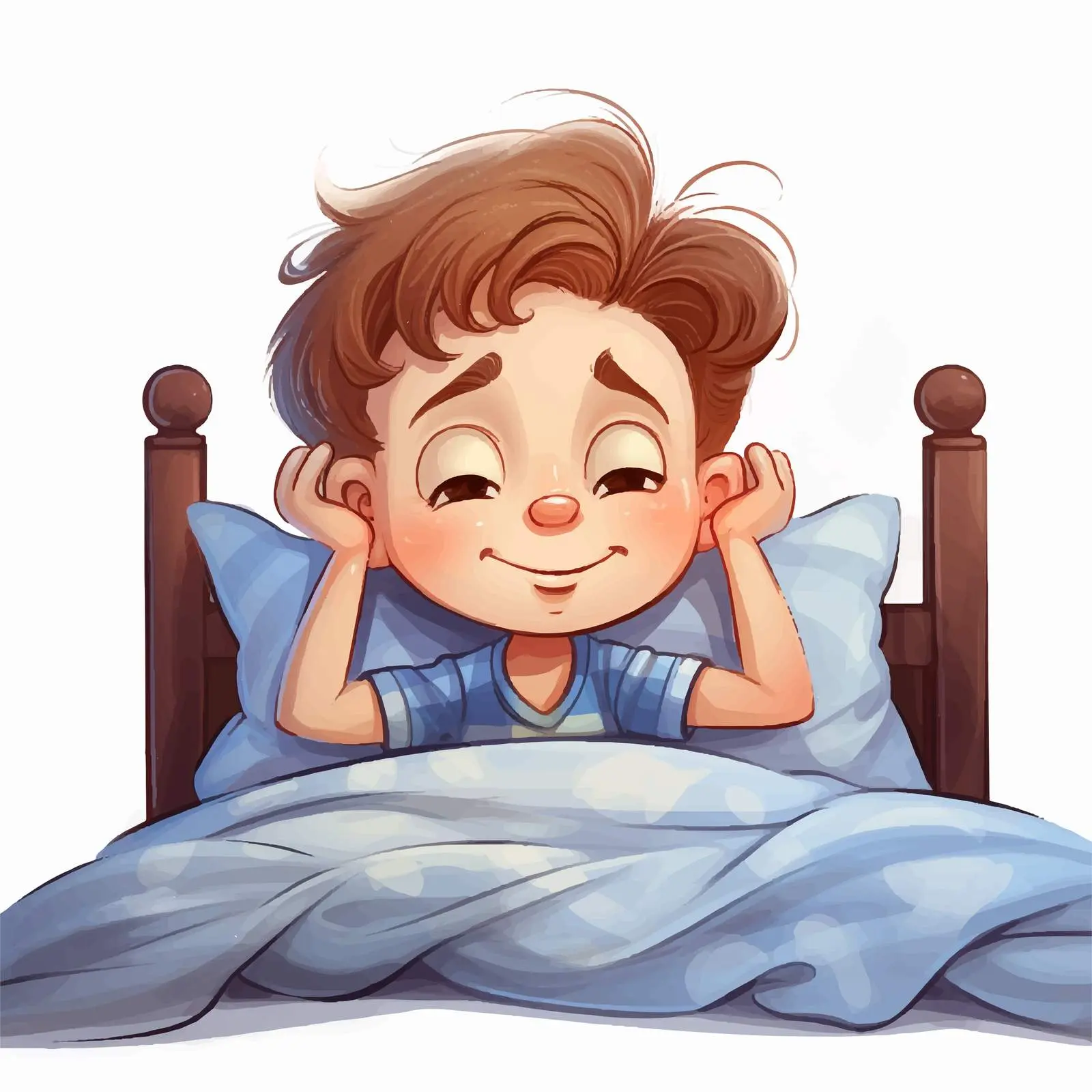 Boy Waking Up Early Cartoon Vector Illustration — free download from Dotvec