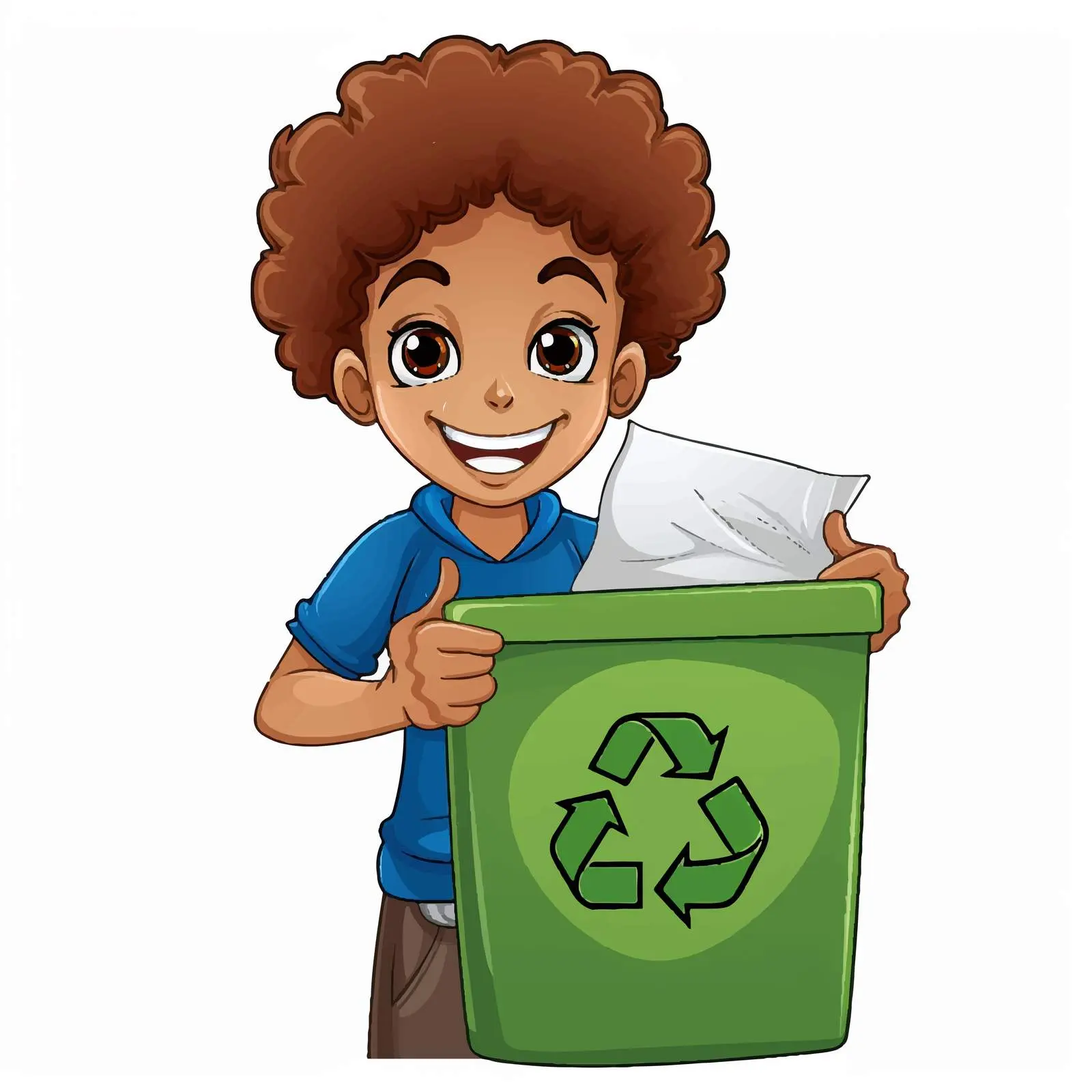 Boy Holding Recycling Sign Vector Illustration — free download from Dotvec