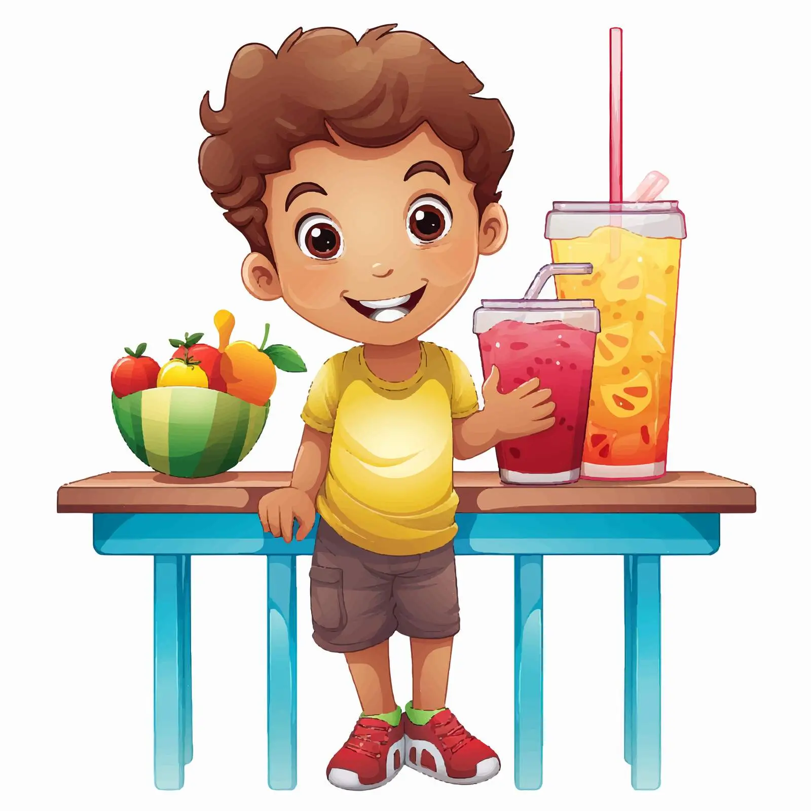 Boy Selling Refreshing Drinks at a Stall — free download from Dotvec