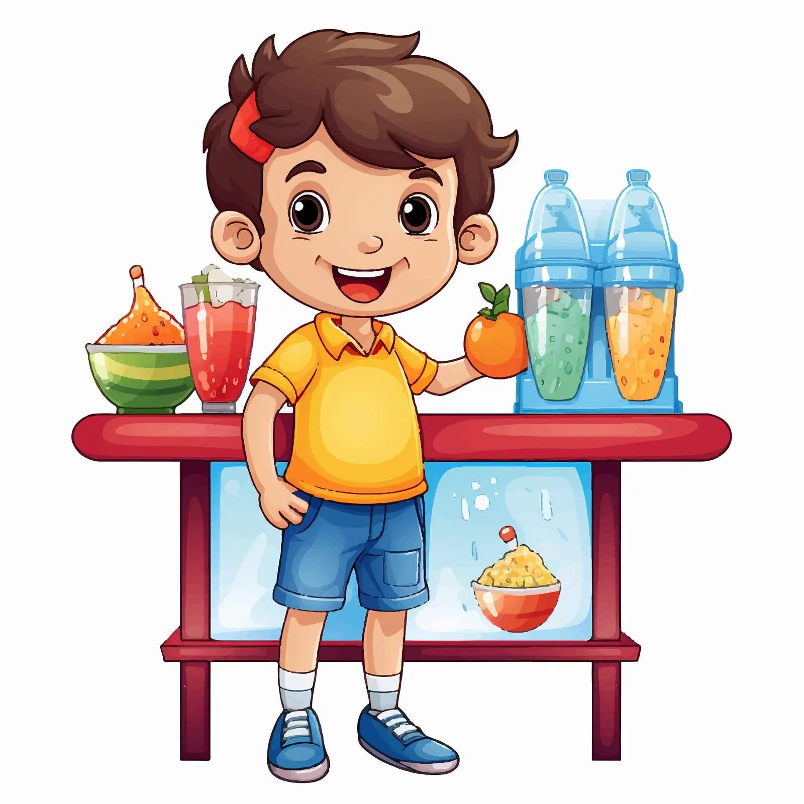 Boy Selling Refreshing Drinks at Stall — free download from Dotvec