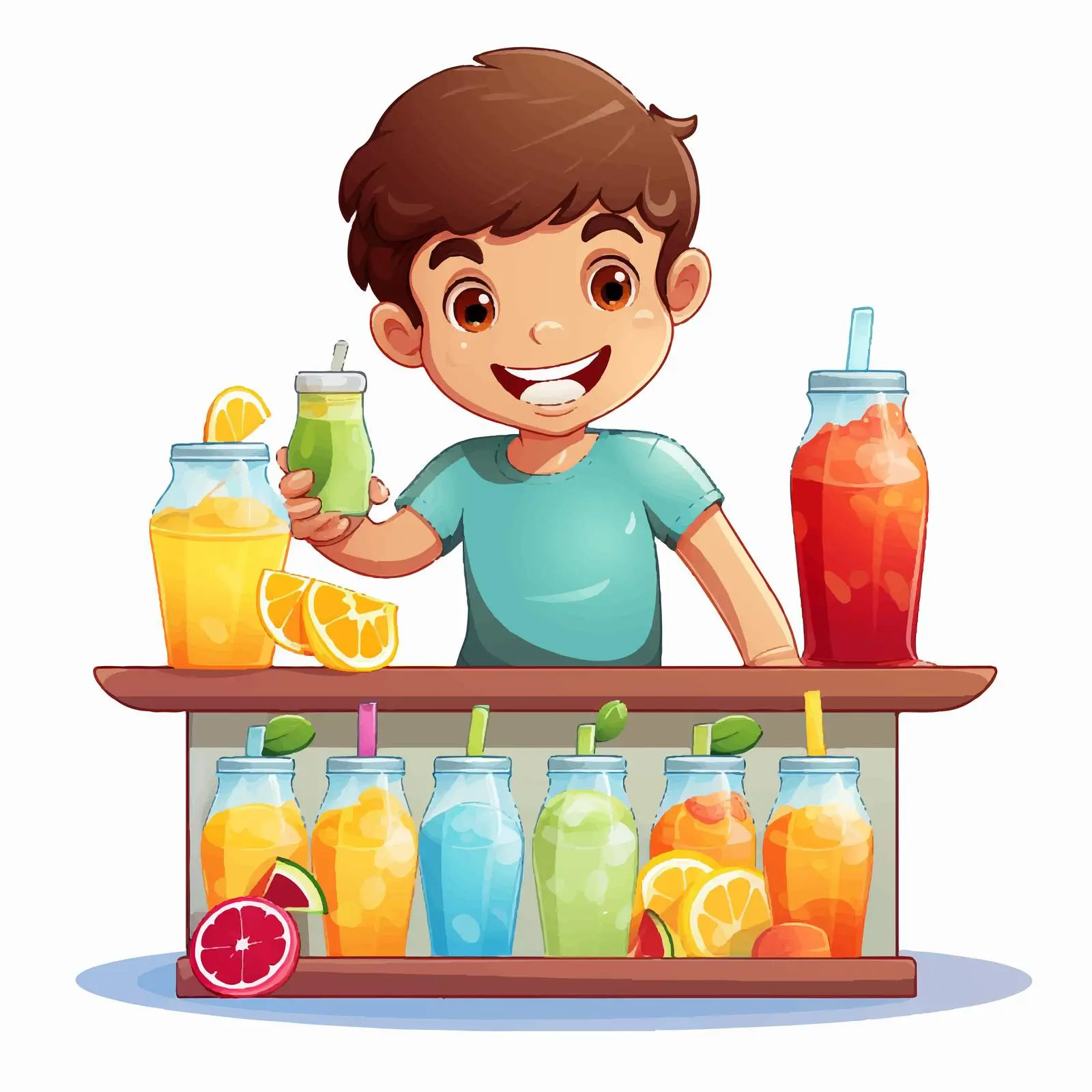 Boy Selling Refreshing Drinks at Stall — free download from Dotvec