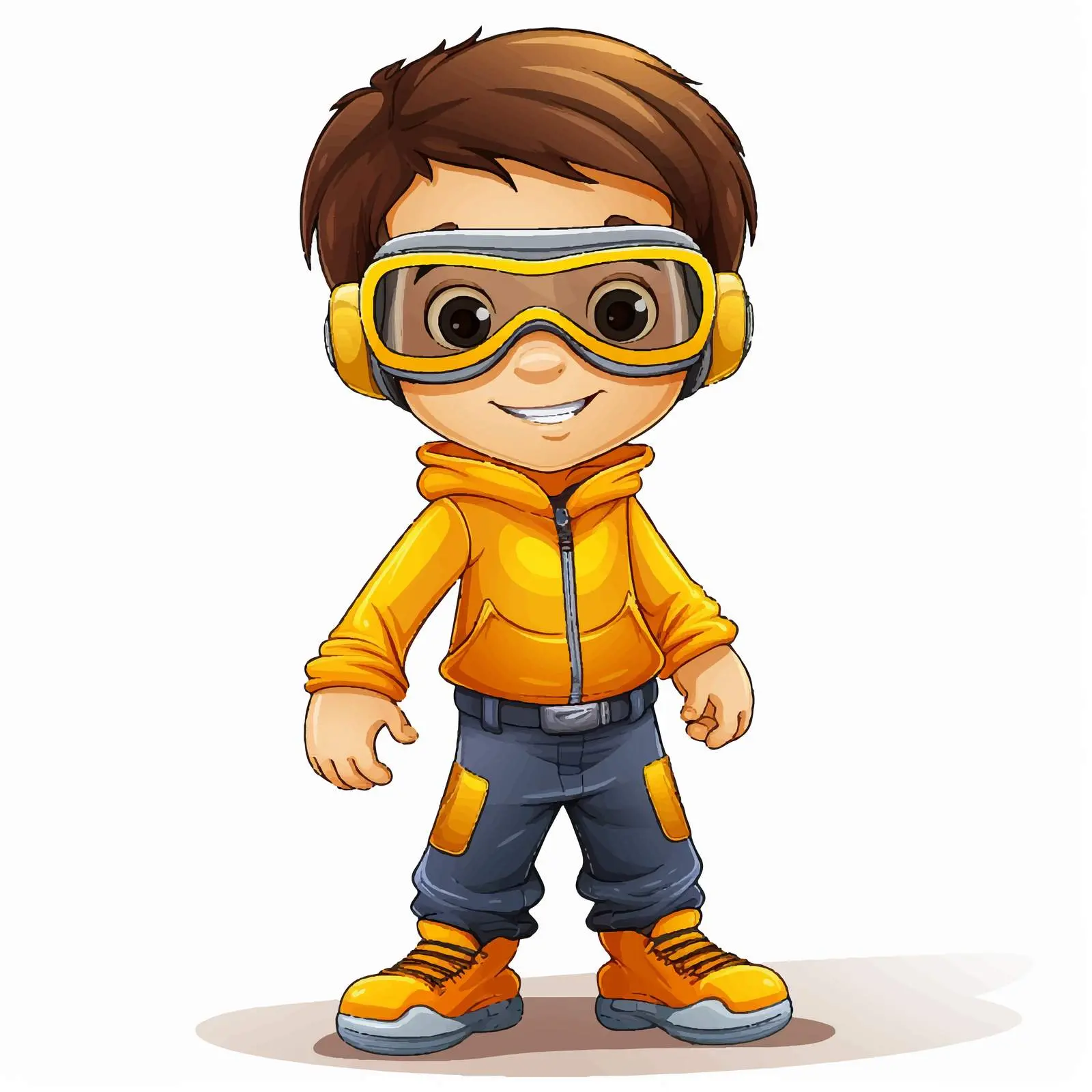 Boy with Yellow Goggles on White Background — free download from Dotvec