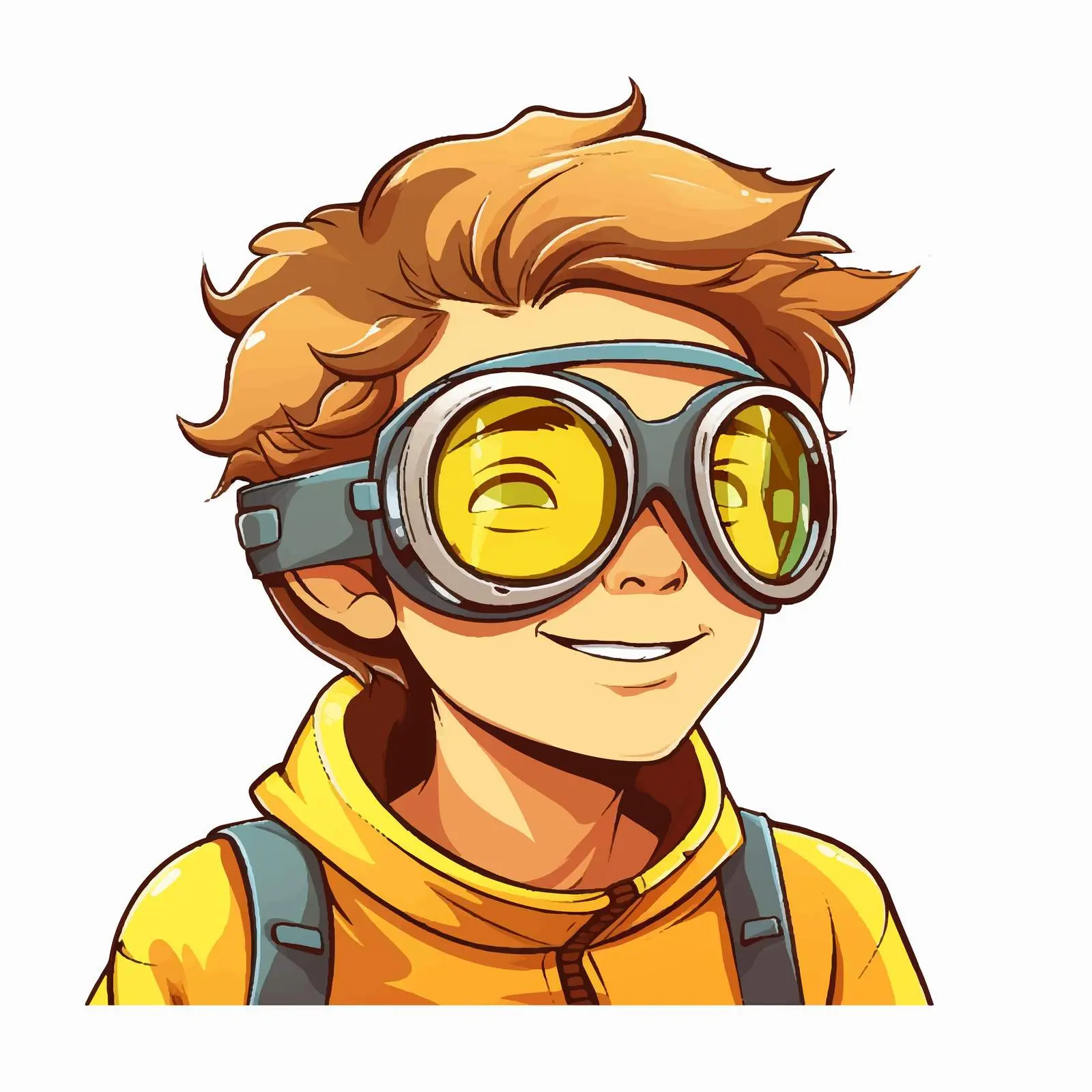 Boy with Yellow Goggles on White Background — free download from Dotvec