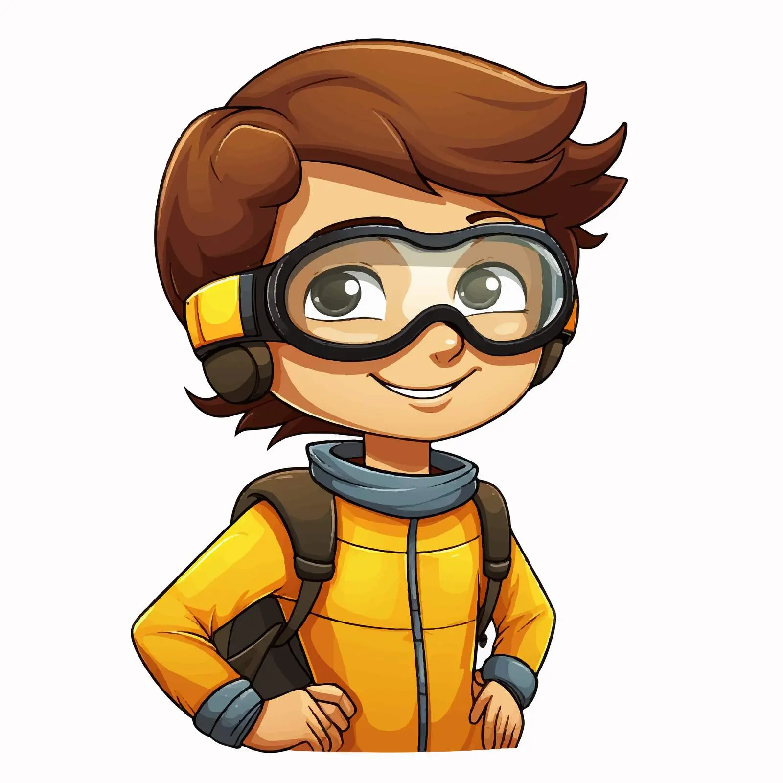 Boy Wearing Yellow Goggles on White Background — free download from Dotvec