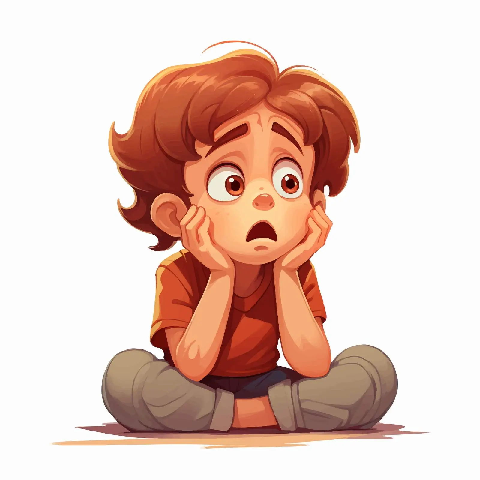 Boys Anxious Expression Vector Illustration — free download from Dotvec