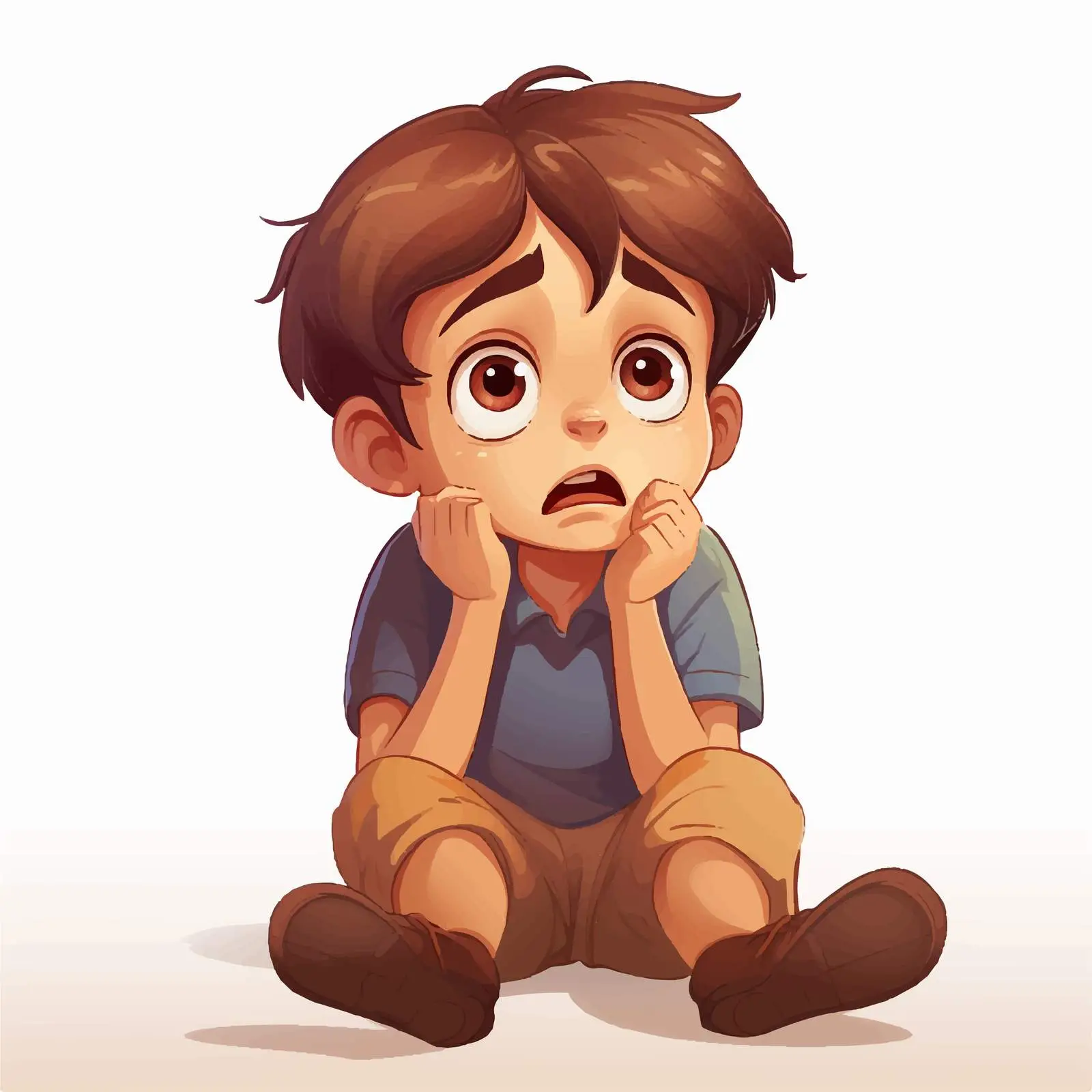 Anxious Boy Expression Vector Illustration — free download from Dotvec