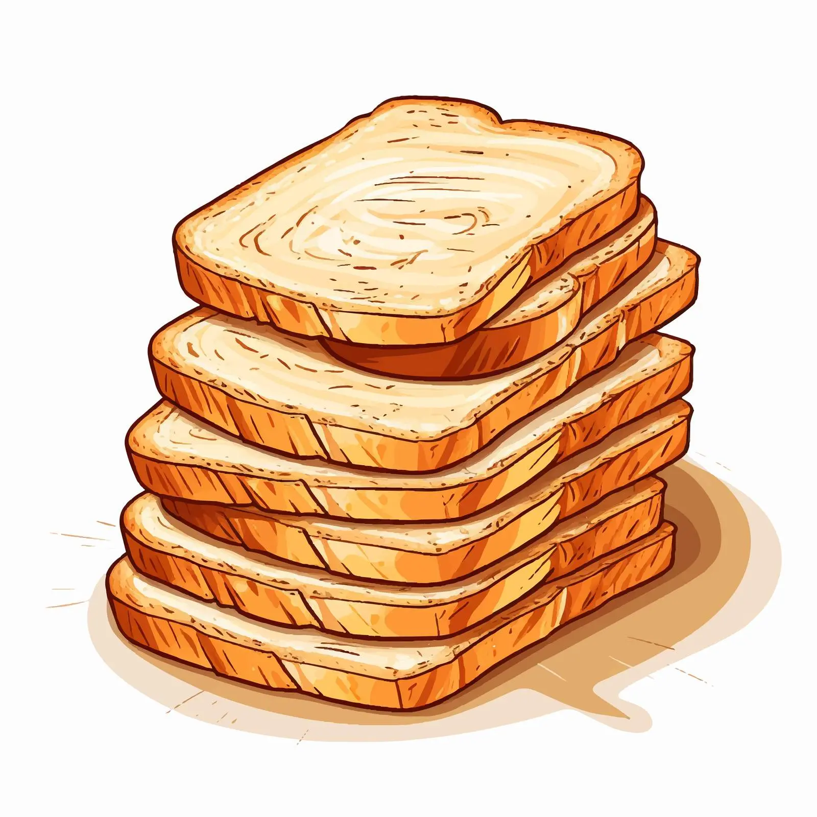 Fresh Bread Slices on White Background Illustration — free download from Dotvec