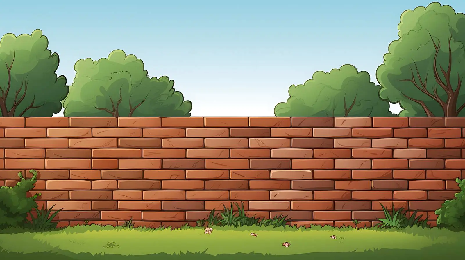Brick Wall Garden Illustration — free download from Dotvec