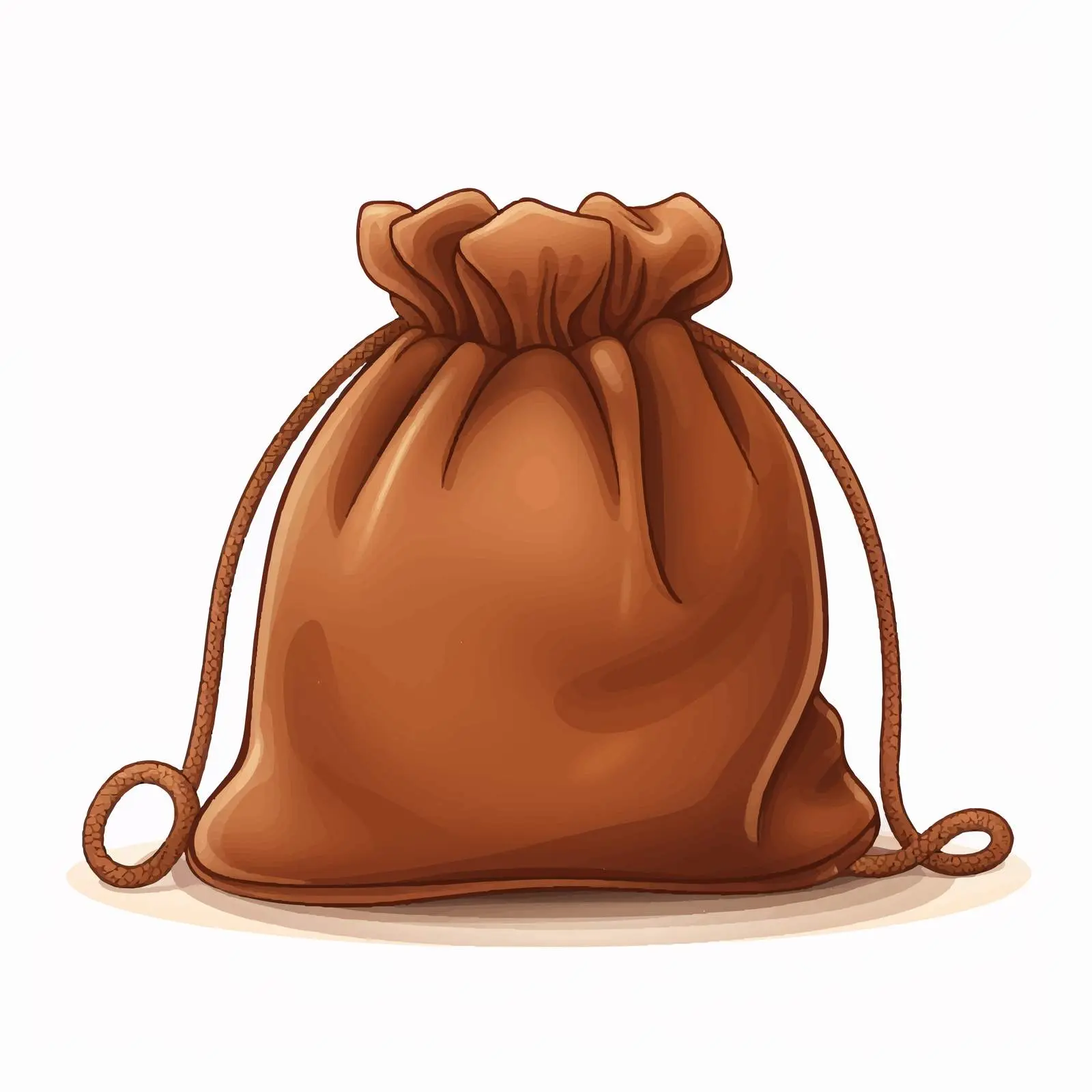 Brown Pouch Bag on White Background Vector Illustration – free stylish accessory image from Dotvec