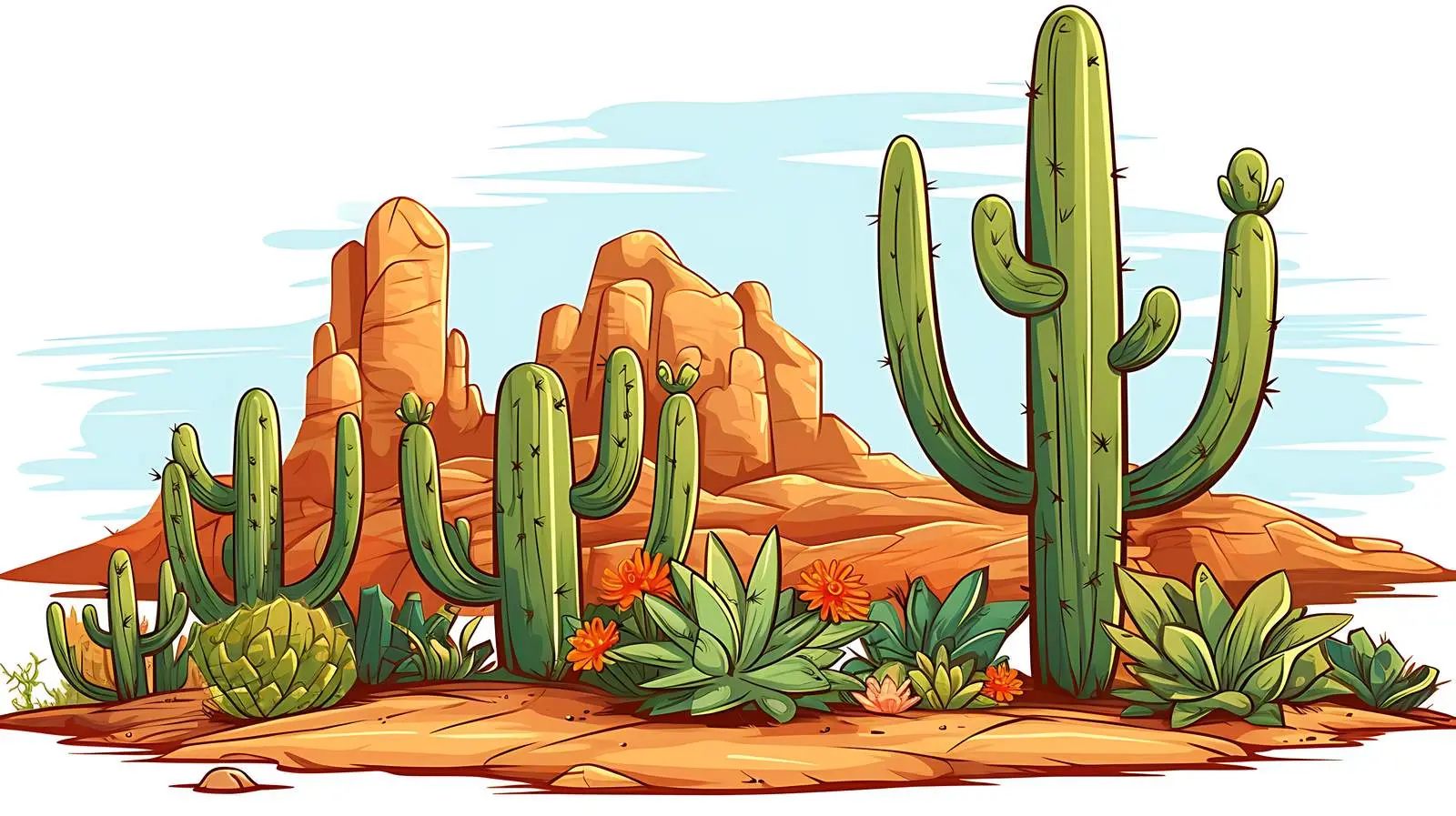 Desert Cactus Illustration – free prickly image from Dotvec
